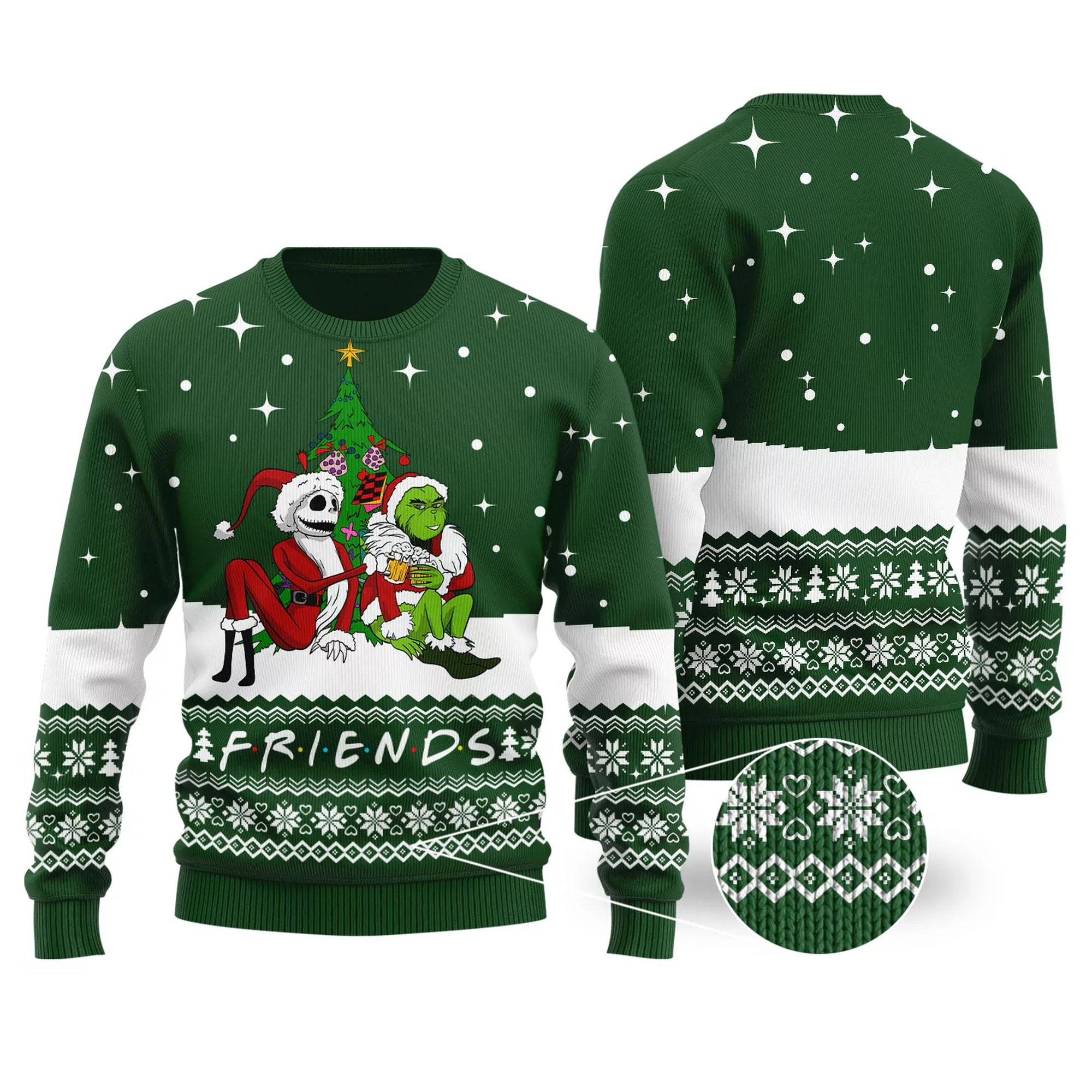 Jack Skellington Grinch Ugly Christmas Sweater