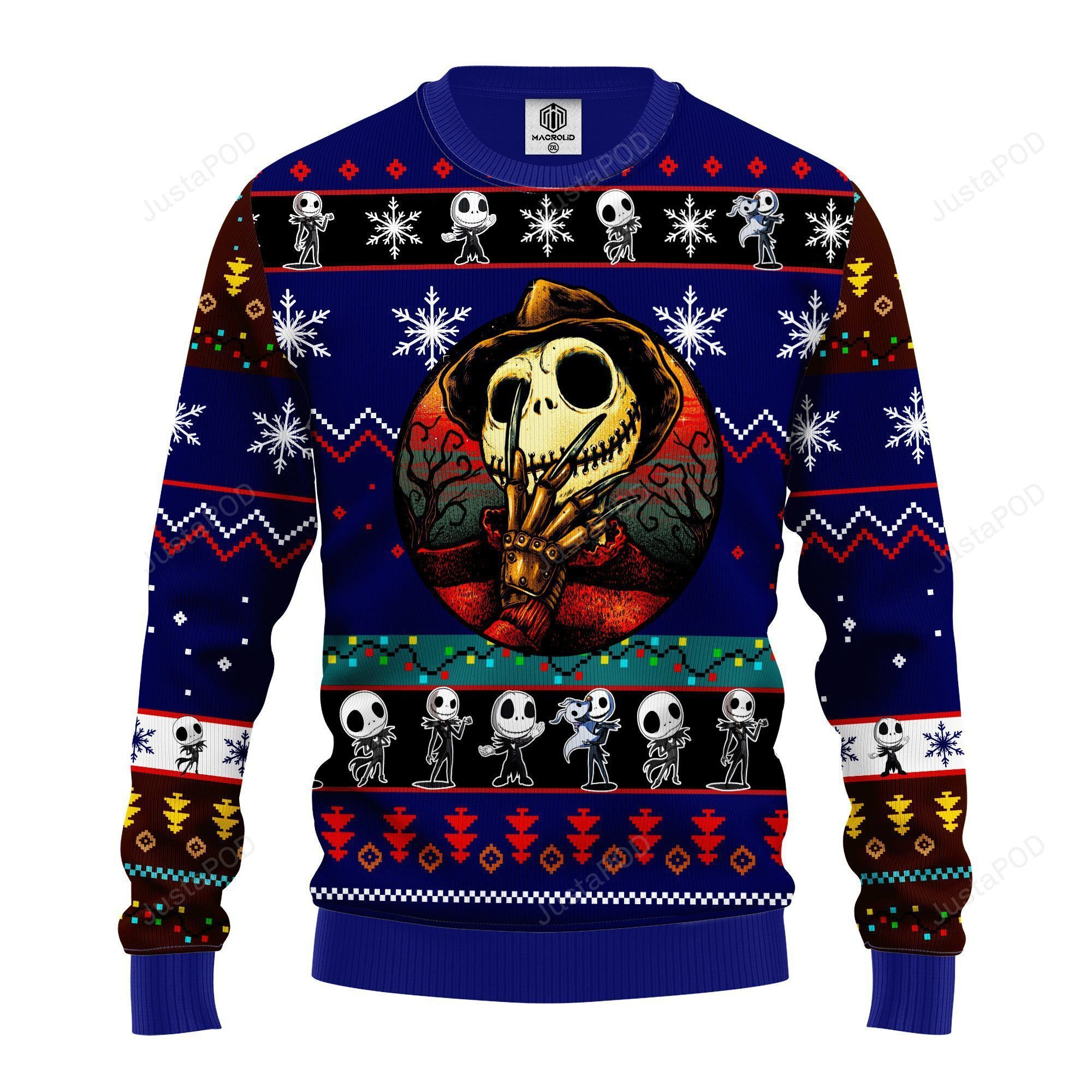 Jack Skellington Halloween Ugly Christmas Sweater Perfect Holiday Gift