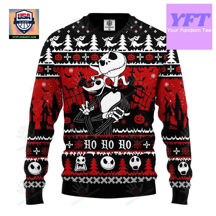 Jack Skellington Hohoho The Nightmare Before Disney Jack Sally 3d Ugly Christmas Sweater