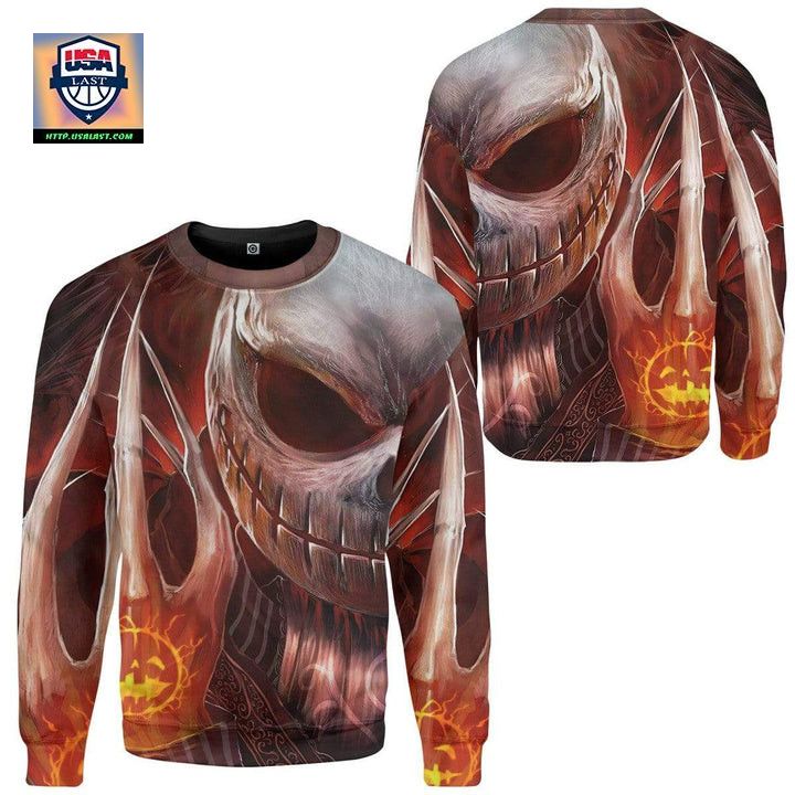 Jack Skellington Pumpkin Halloween Ugly Christmas Sweater