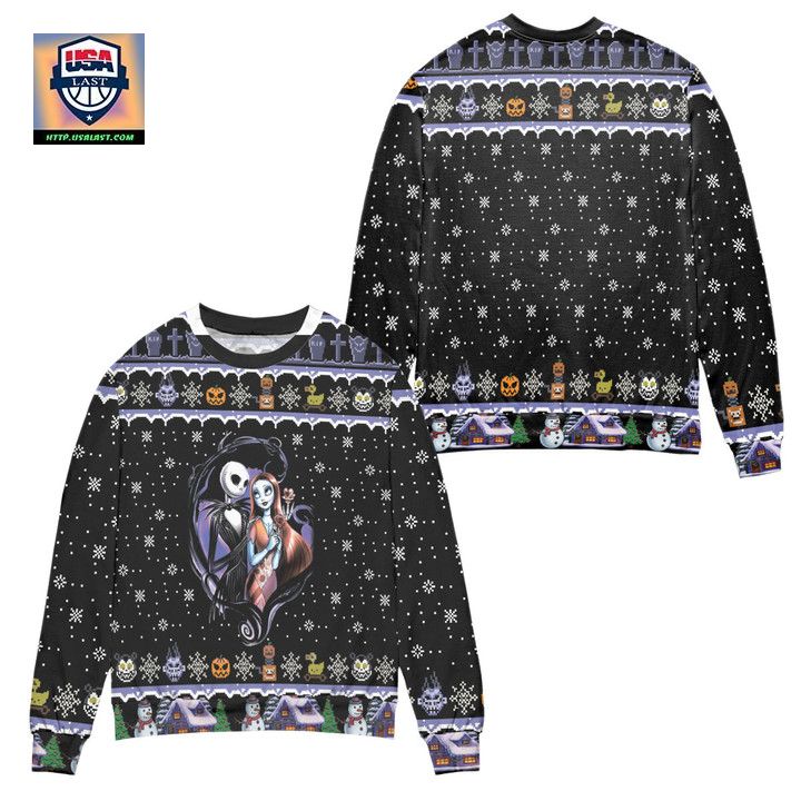 Jack Skellington Sally Halloween The Nightmare Before Christmas Ugly Christmas Sweater