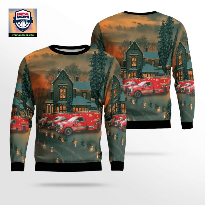 Jacksonville Fire Rescue Department Christmas AOP Sweater