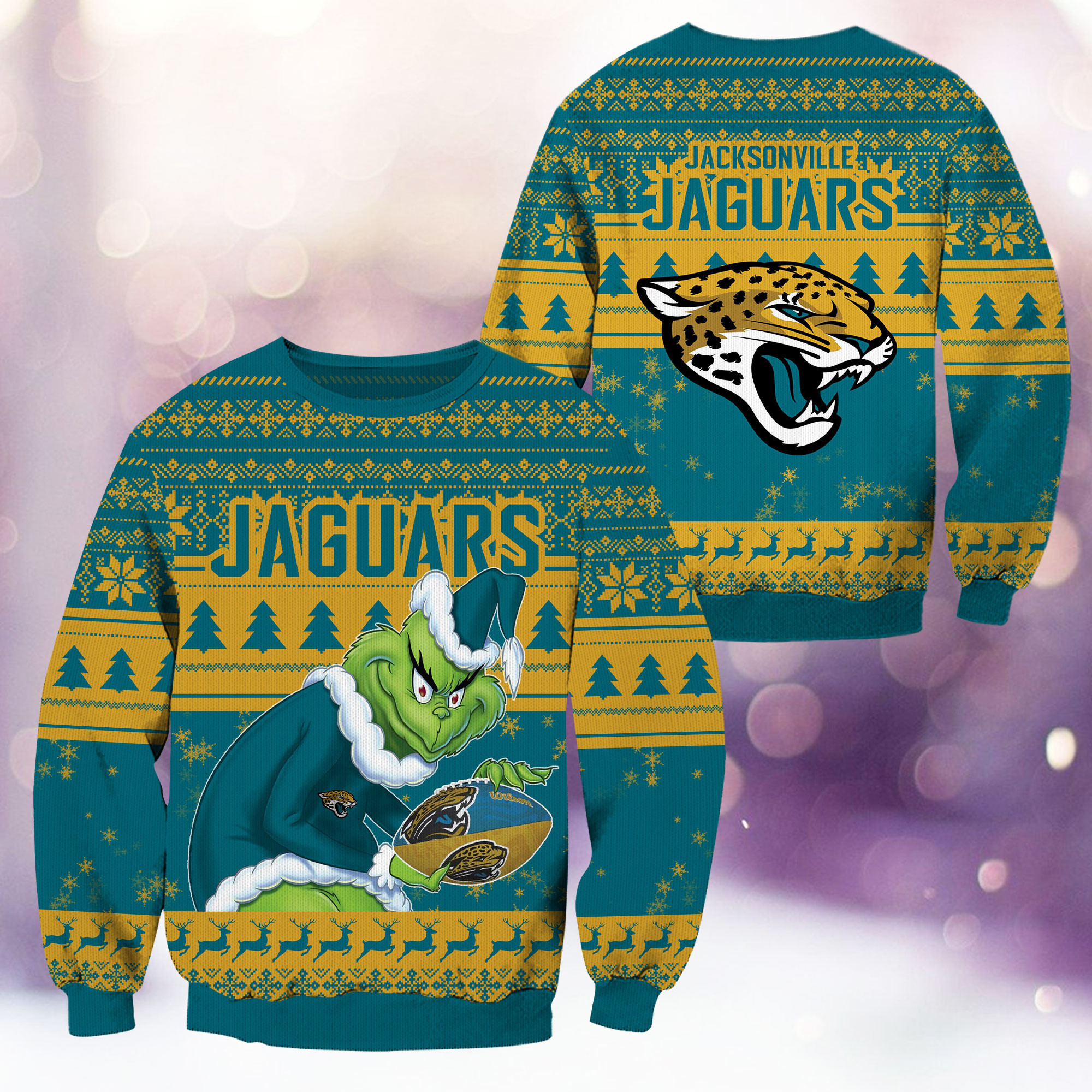 Jacksonville Jaguars Grinch Ugly Christmas Sweater,