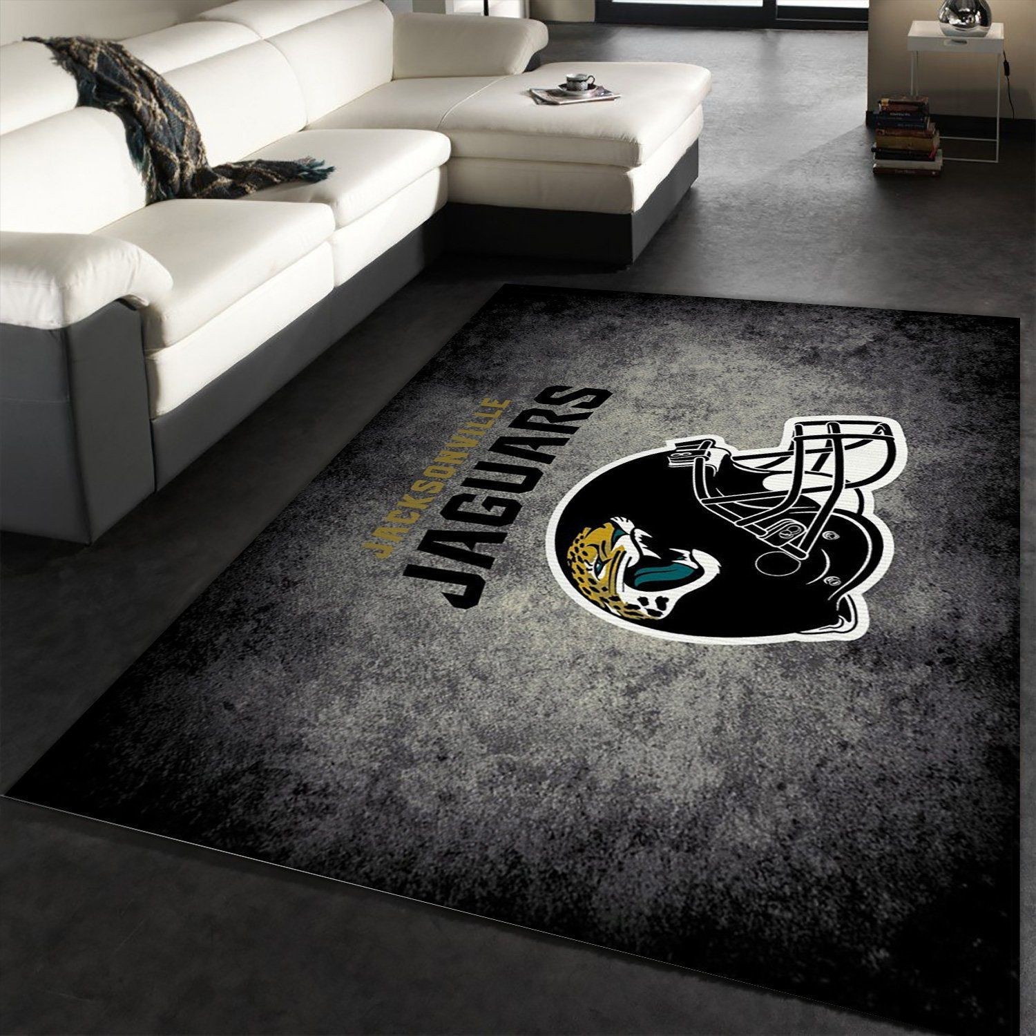 Jacksonville Jaguars Imperial Distressed Rug Rectangle Area Rug – Full Print Carpet For Living Room & Bedroom Home Decor