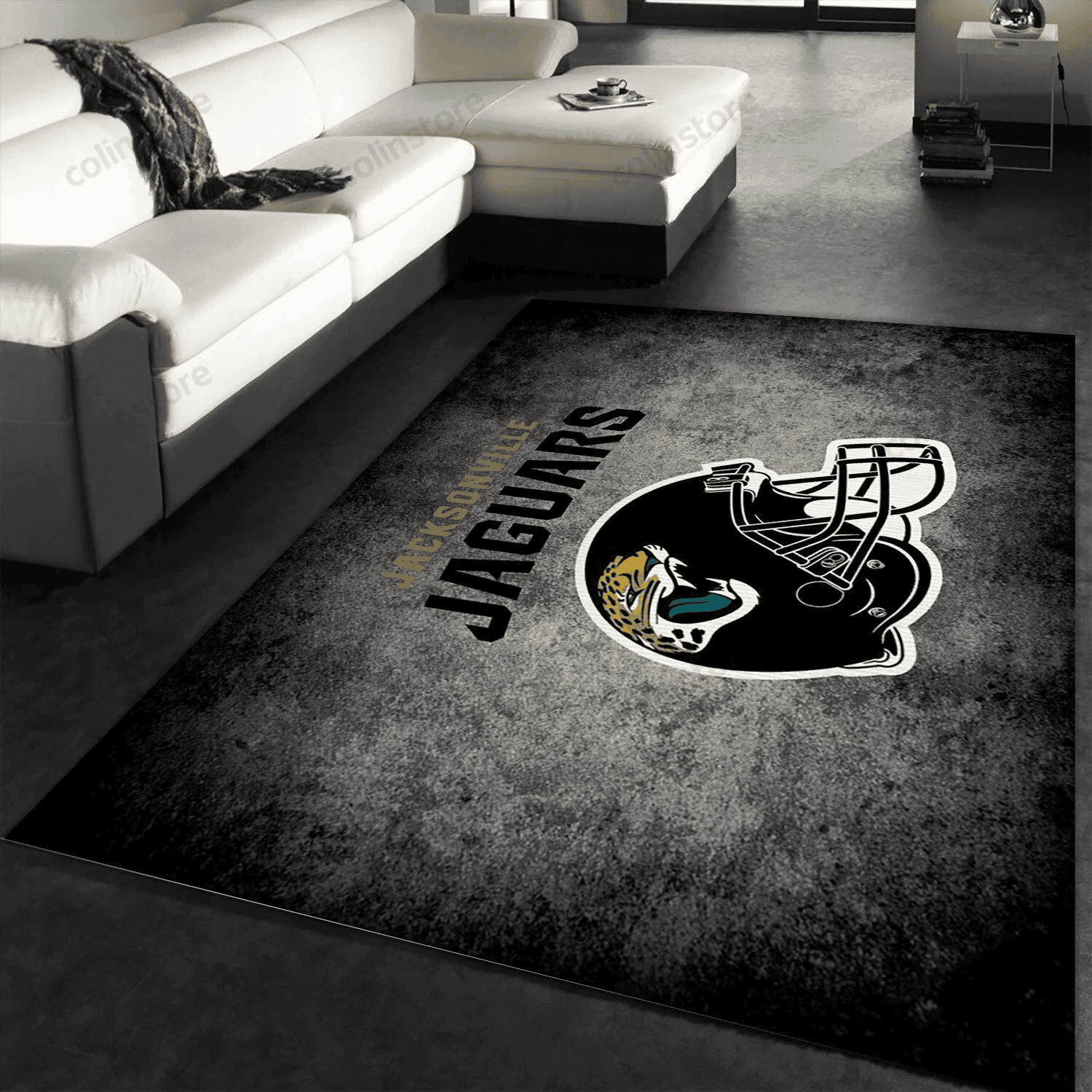 Jacksonville Jaguars Imperial Distressed Rug Rectangle Area Rug – Full Print Carpet For Living Room & Bedroom Home Decor