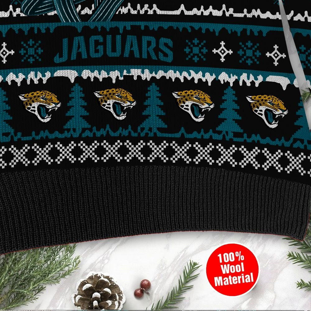 Jacksonville Jaguars Jack Skellington Halloween Holiday Party Ugly Christmas Sweater Perfect Holiday Gift - Image 4