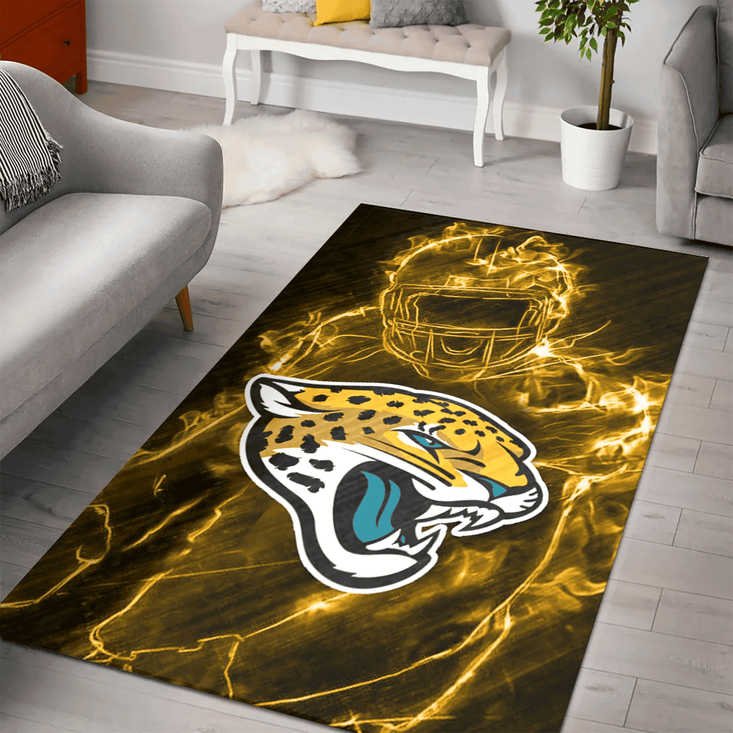 Jacksonville Jaguars Legend 3D Full Print Rectangle Area Rug – Full Print Carpet For Living Room & Bedroom Home Decor