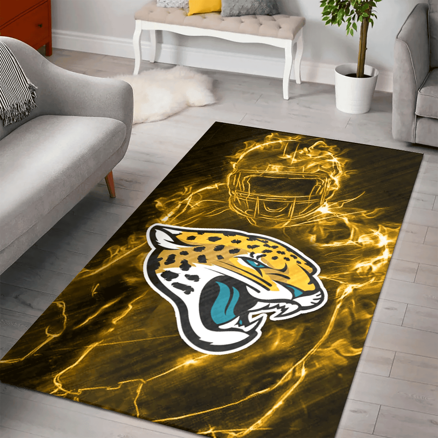 Jacksonville Jaguars Legend 3D Full Print Rectangle Area Rug – Full Print Carpet For Living Room & Bedroom Home Decor