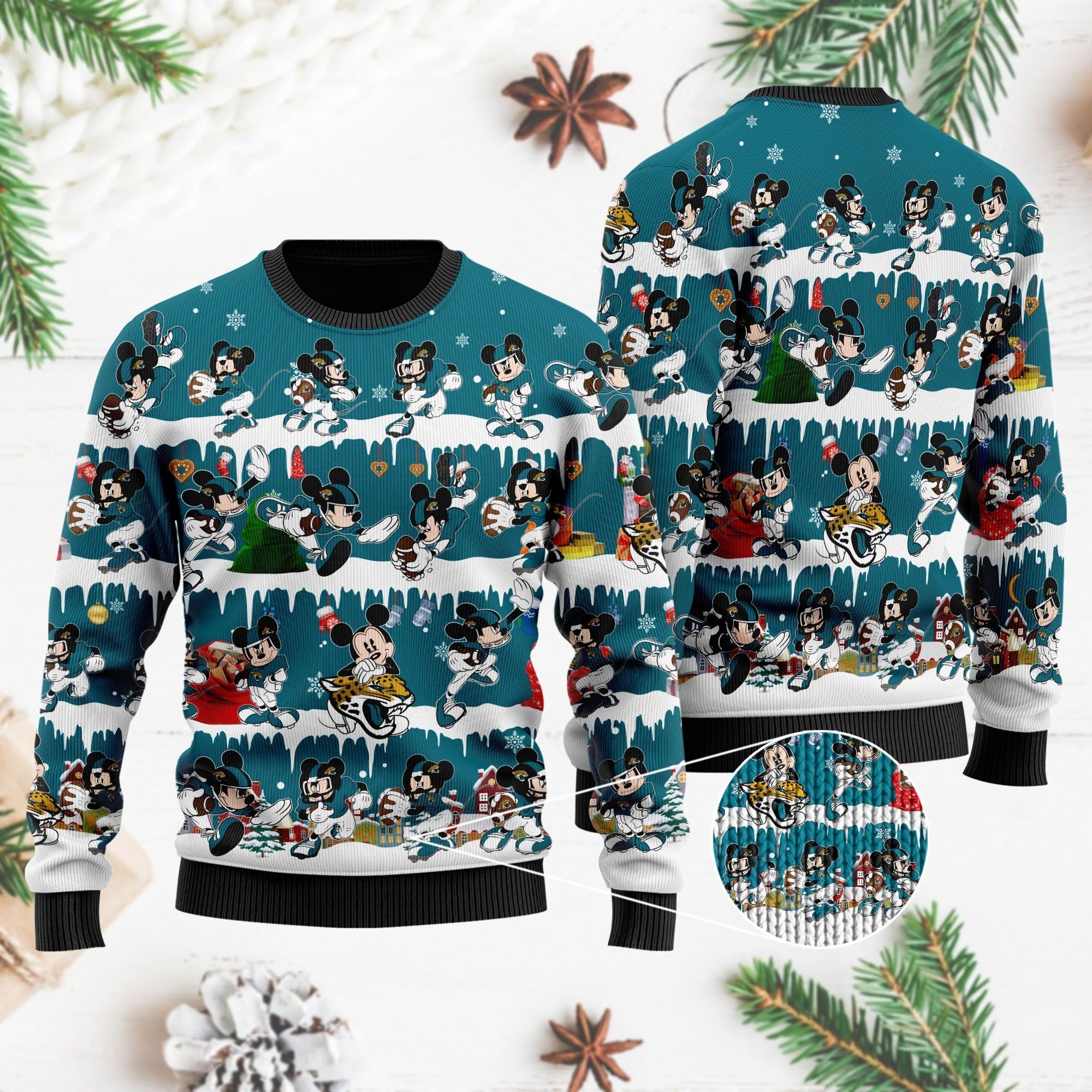 Jacksonville Jaguars Mickey NFL American Football Ugly Christmas Sweater