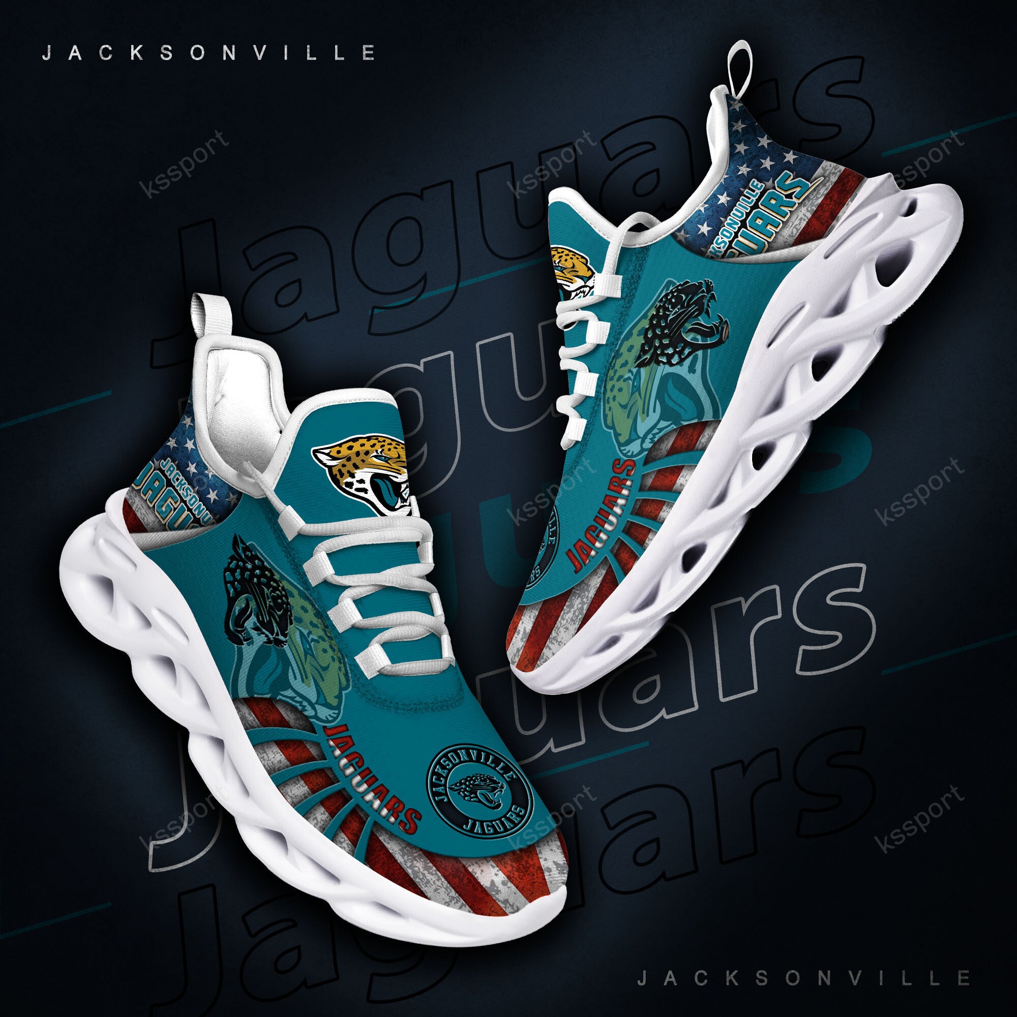Jacksonville Jaguars NFL Max Soul Shoes Sneakers for Men And Women – NFL Football Fan Shoes, Team Sneakers