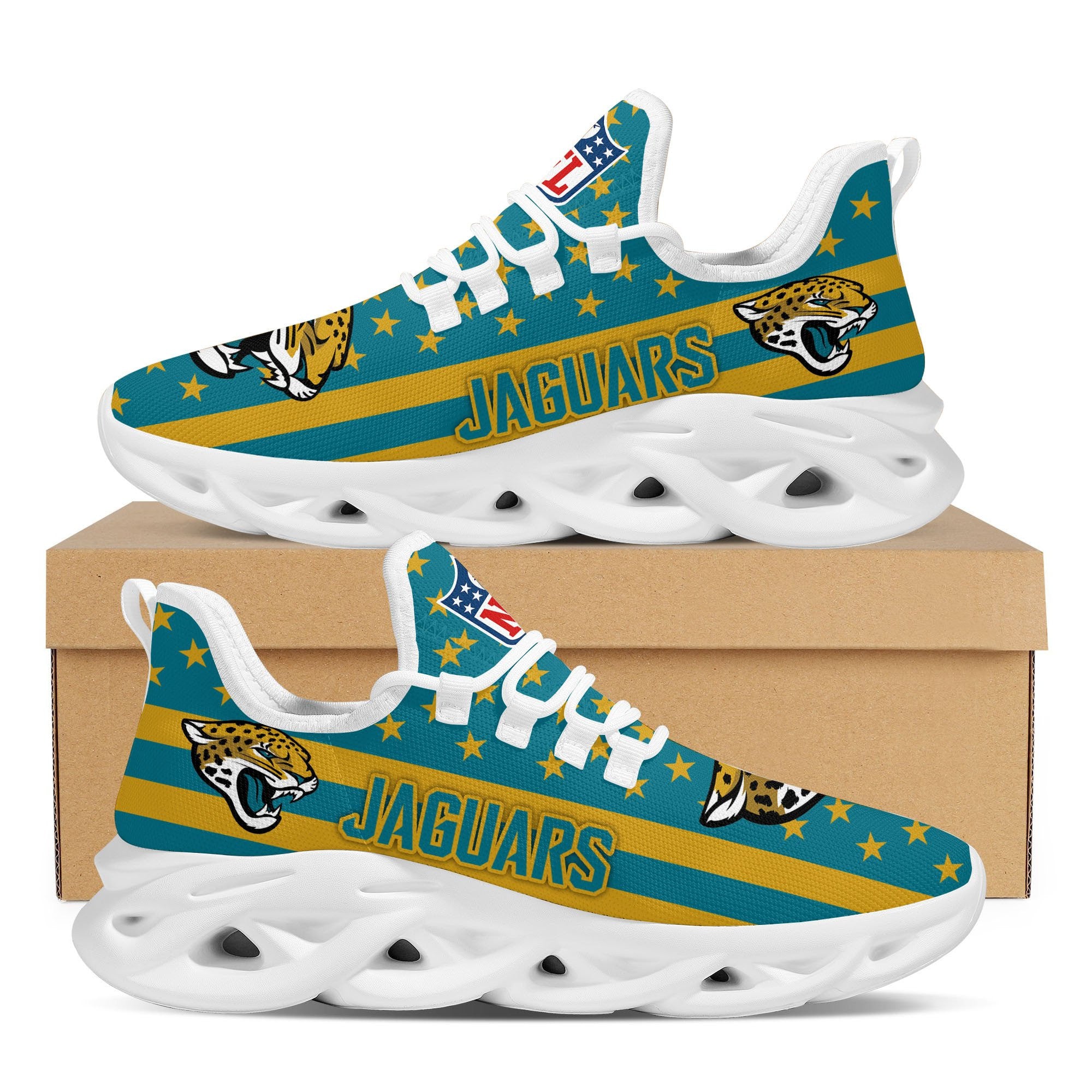 Jacksonville Jaguars NFL Max Soul Shoes Sneakers for Men And Women – NFL Football Fan Shoes, Team Sneakers