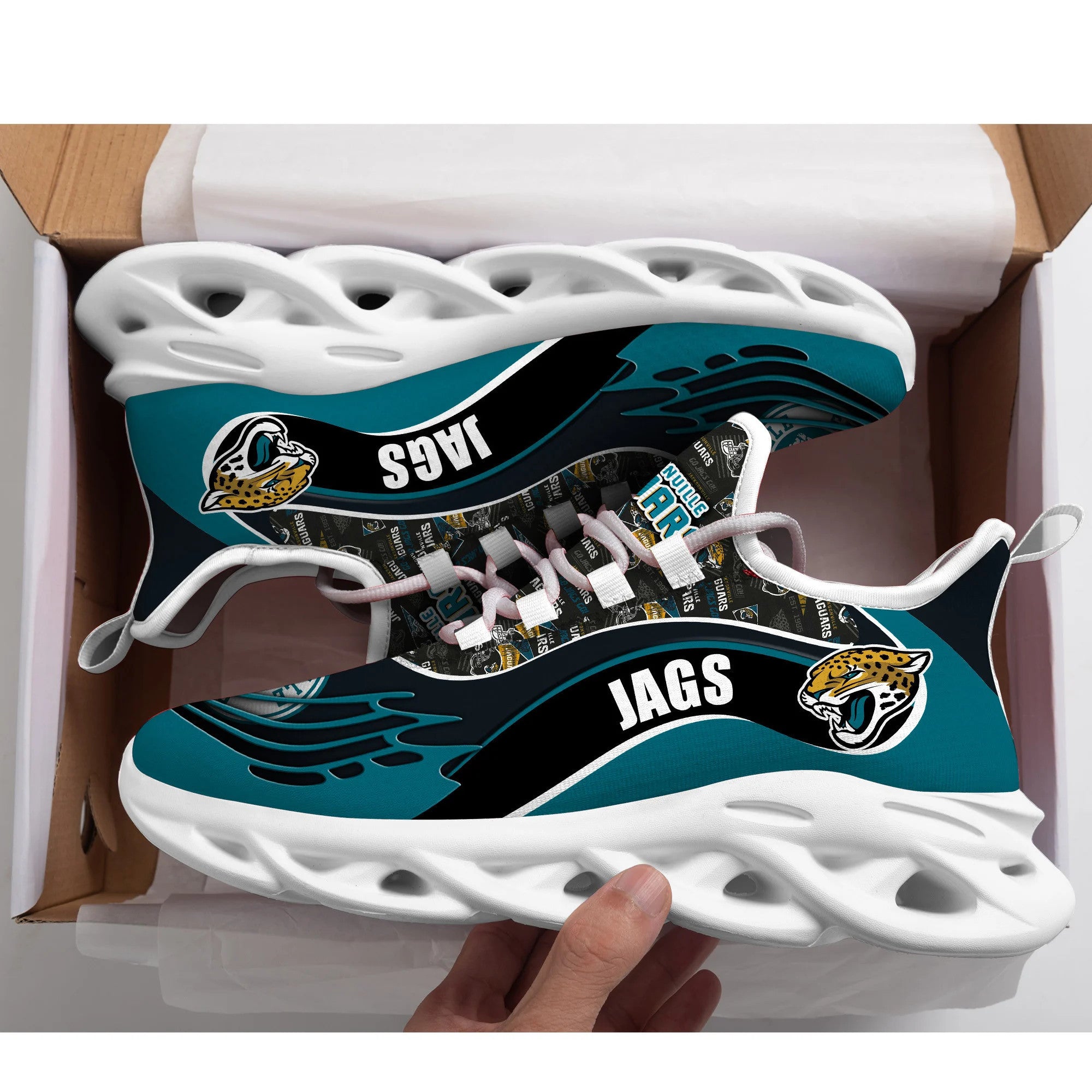 Jacksonville Jaguars NFL Max Soul Shoes Sneakers for Men And Women – NFL Football Fan Shoes, Team Sneakers