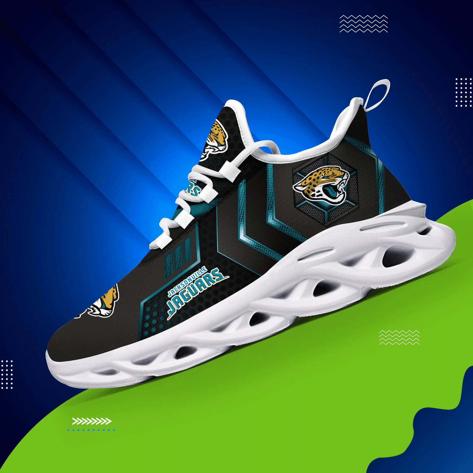 Jacksonville Jaguars NFL Max Soul Shoes Sneakers for Men And Women – NFL Football Fan Shoes, Team Sneakers