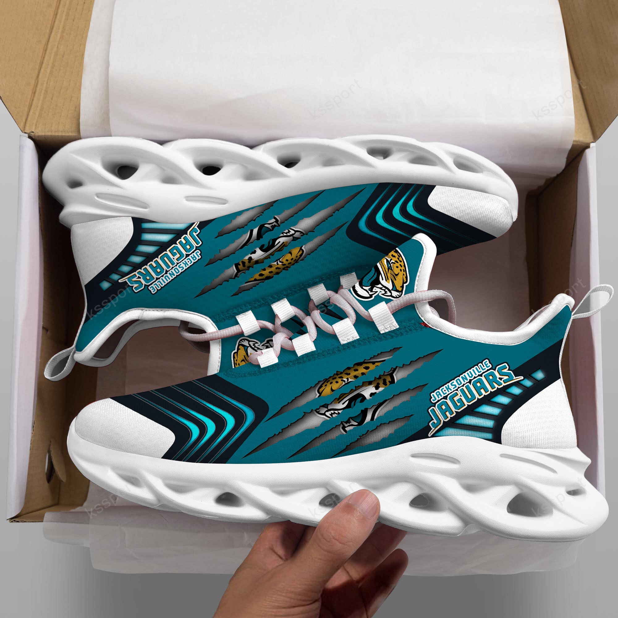 Jacksonville Jaguars NFL Max Soul Shoes Sneakers for Men And Women – NFL Football Fan Shoes, Team Sneakers