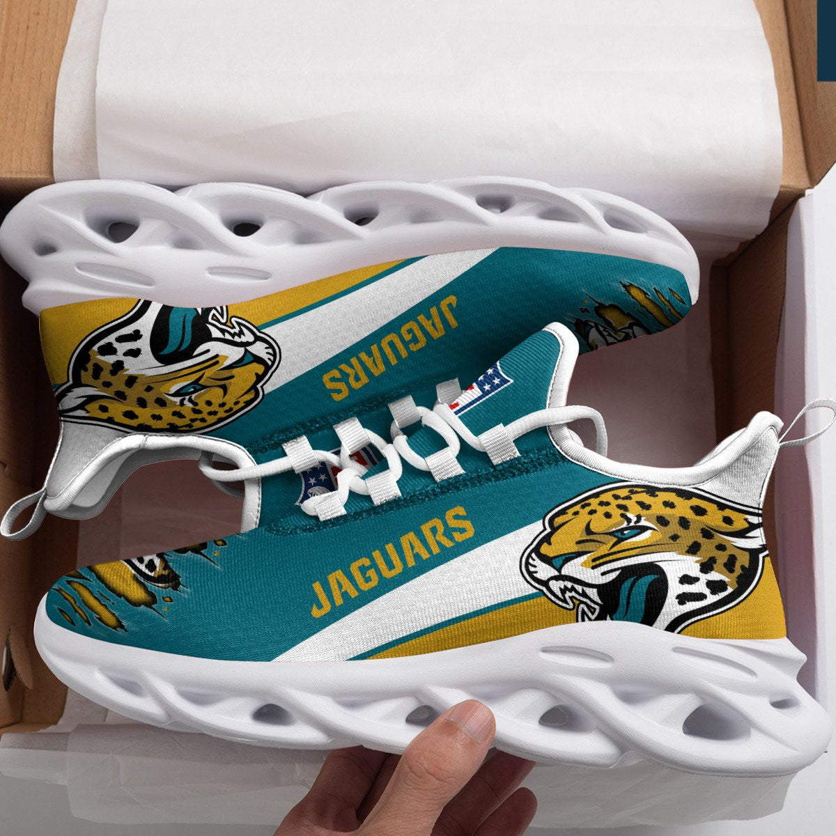 Jacksonville Jaguars NFL Max Soul Shoes Sneakers for Men And Women – NFL Football Fan Shoes, Team Sneakers