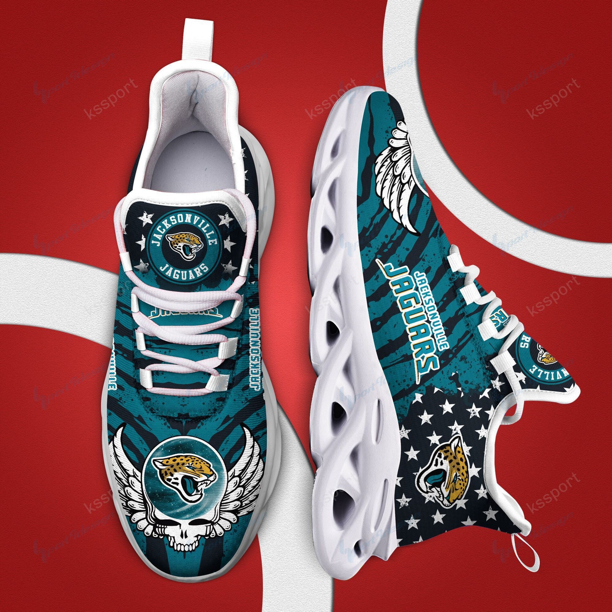 Jacksonville Jaguars NFL Max Soul Shoes Sneakers for Men And Women – NFL Football Fan Shoes, Team Sneakers