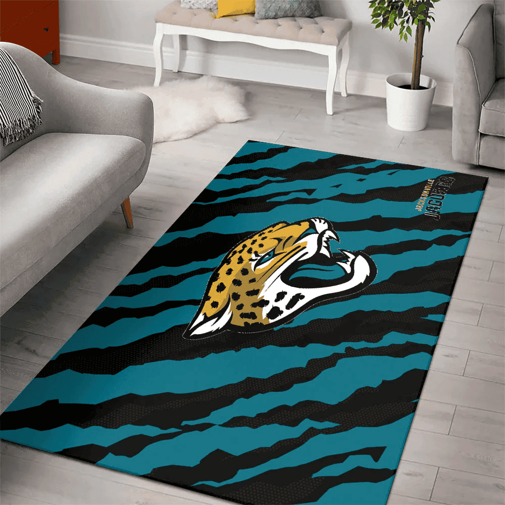 Jacksonville Jaguars Rectangle Area Rug – Full Print Carpet For Living Room & Bedroom Home Decor
