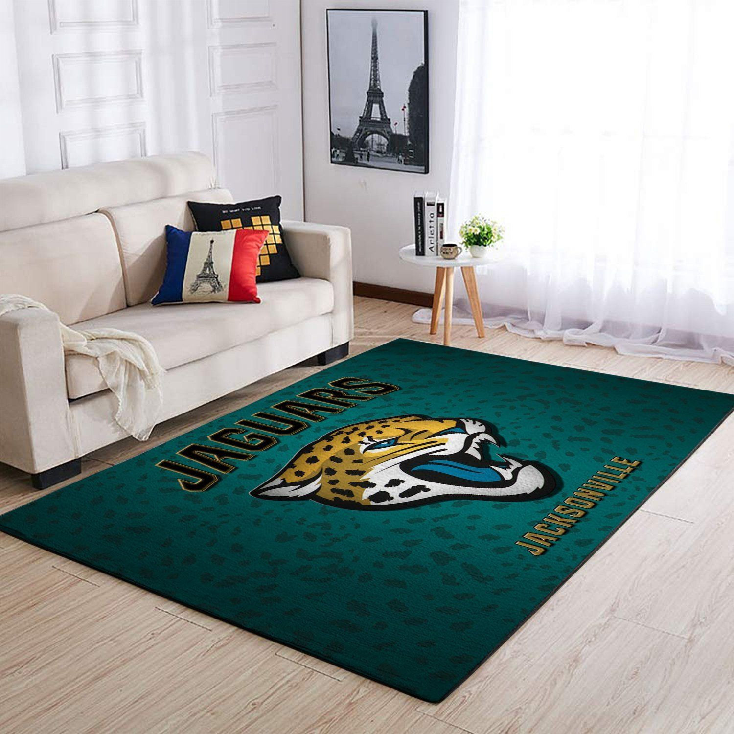 Jacksonville Jaguars Rectangle Area Rug – Full Print Carpet For Living Room & Bedroom Home Decor
