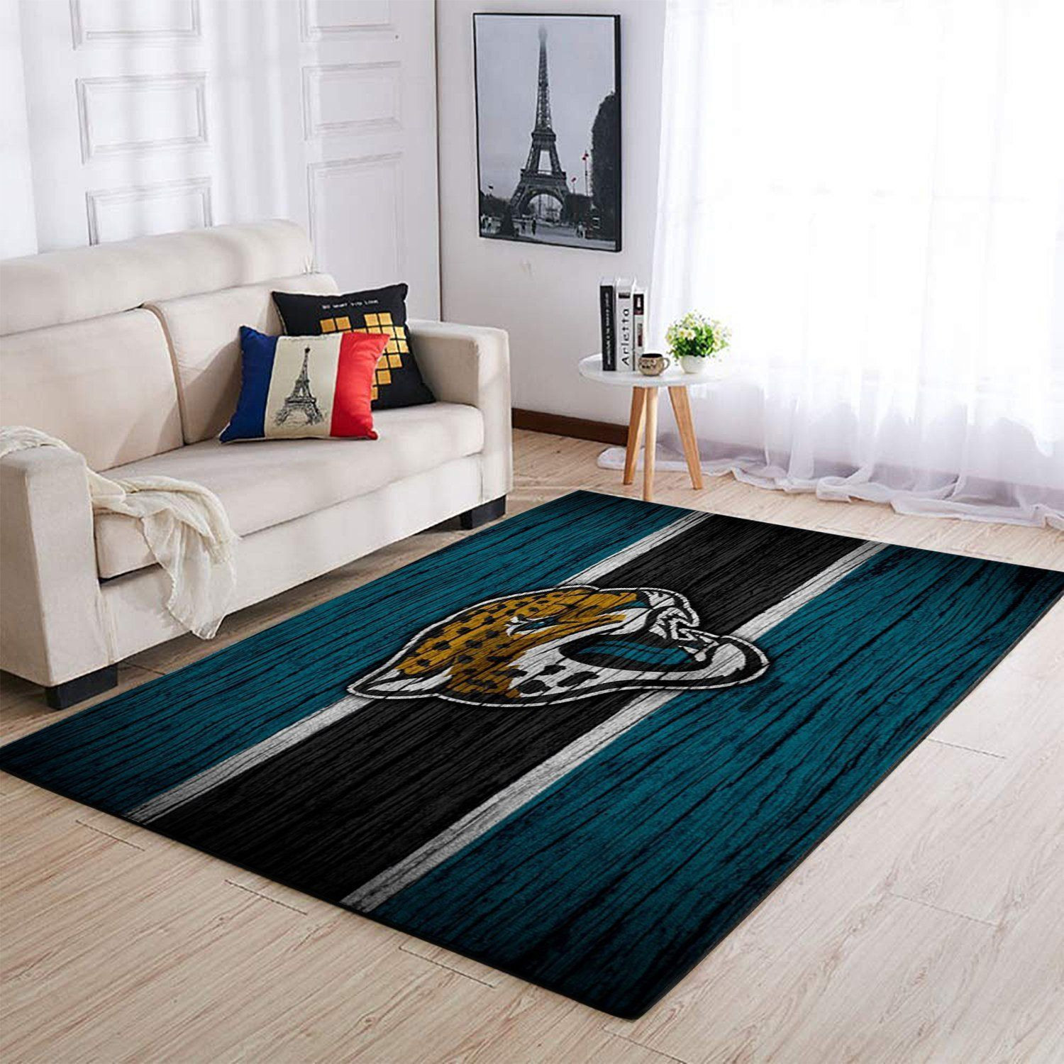 Jacksonville Jaguars Rectangle Area Rug – Full Print Carpet For Living Room & Bedroom Home Decor