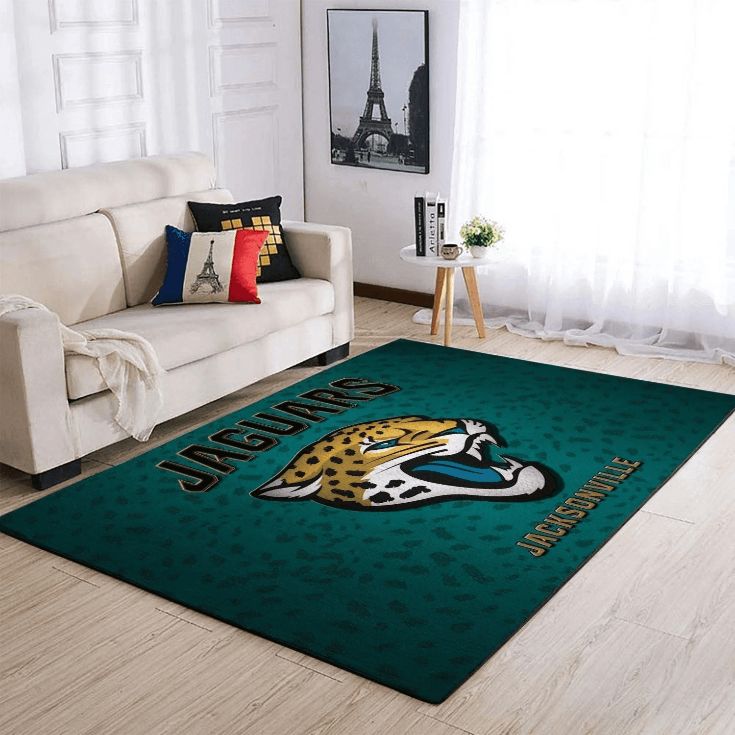 Jacksonville Jaguars Rectangle Area Rug – Full Print Carpet For Living Room & Bedroom Home Decor