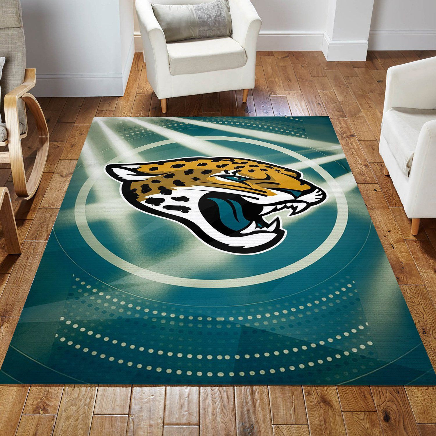 Jacksonville Jaguars Rectangle Area Rug – Full Print Carpet For Living Room & Bedroom Home Decor
