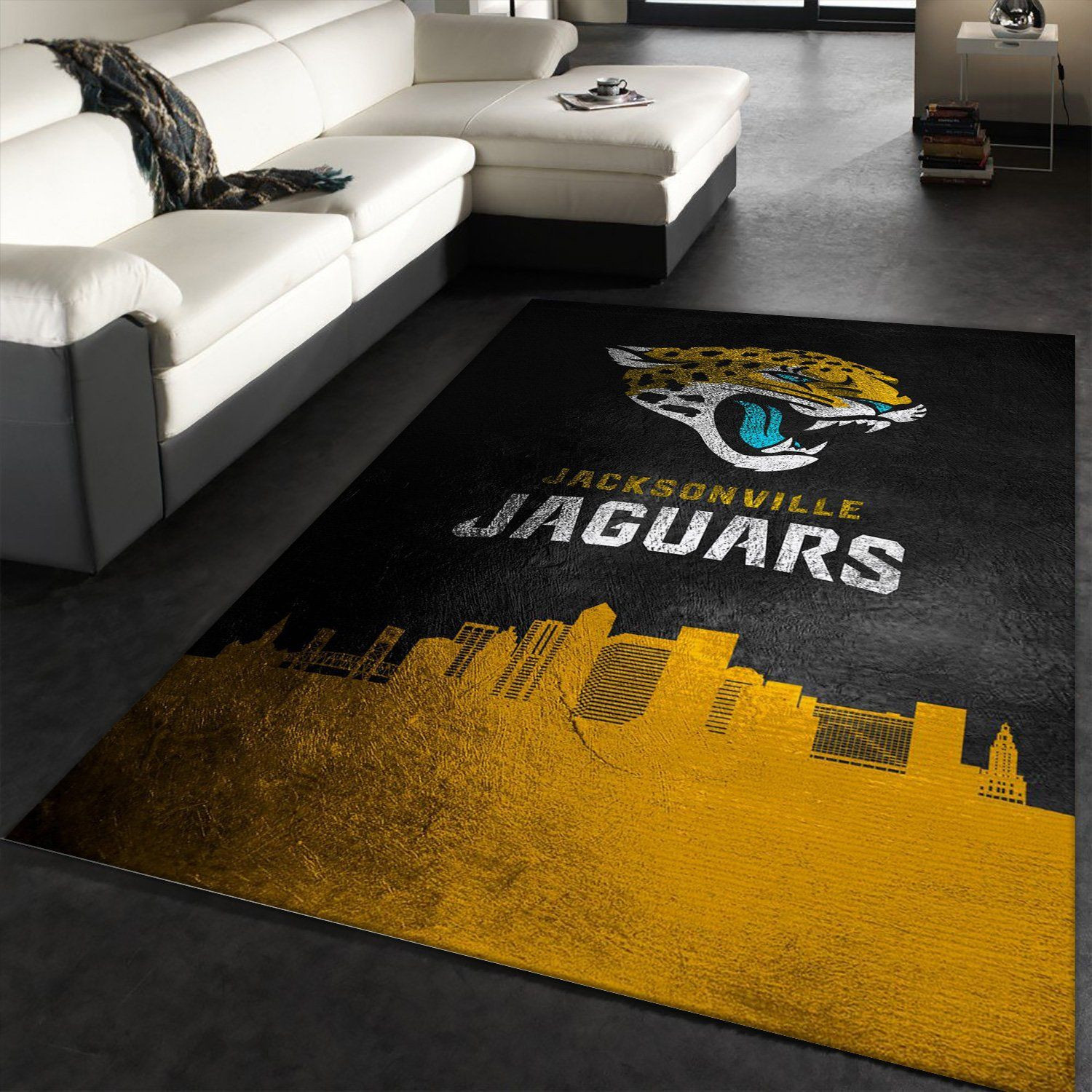 Jacksonville Jaguars Rectangle Area Rug – Full Print Carpet For Living Room & Bedroom Home Decor