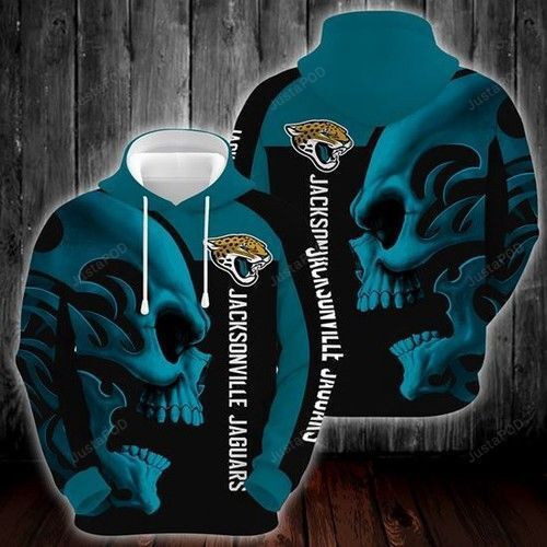 Jacksonville Jaguars Skull 3D All Over Print Hoodie & Zip Hoodie