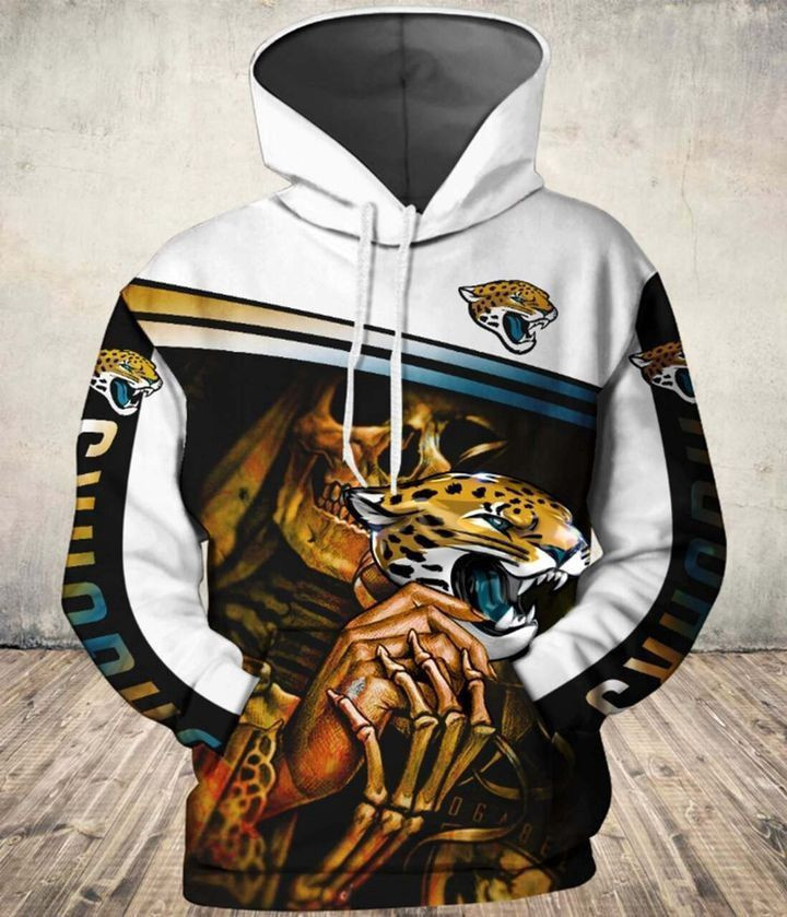 Jacksonville Jaguars Skull 3D All Over Print Hoodie & Zip Hoodie