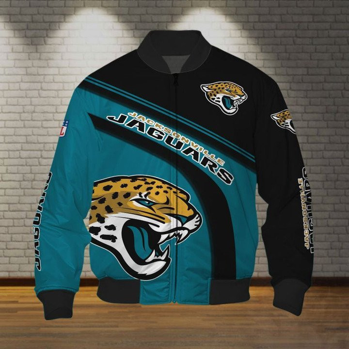 Jacksonville Jaguars Teal Black Bomber Jacket | NFL Team Jacket for Men & Women | Football Fan Gift