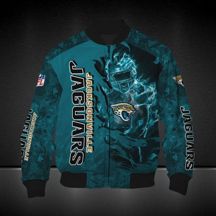 Jacksonville Jaguars Teal Bomber Jacket | NFL Team Jacket for Men & Women | Football Fan Gift
