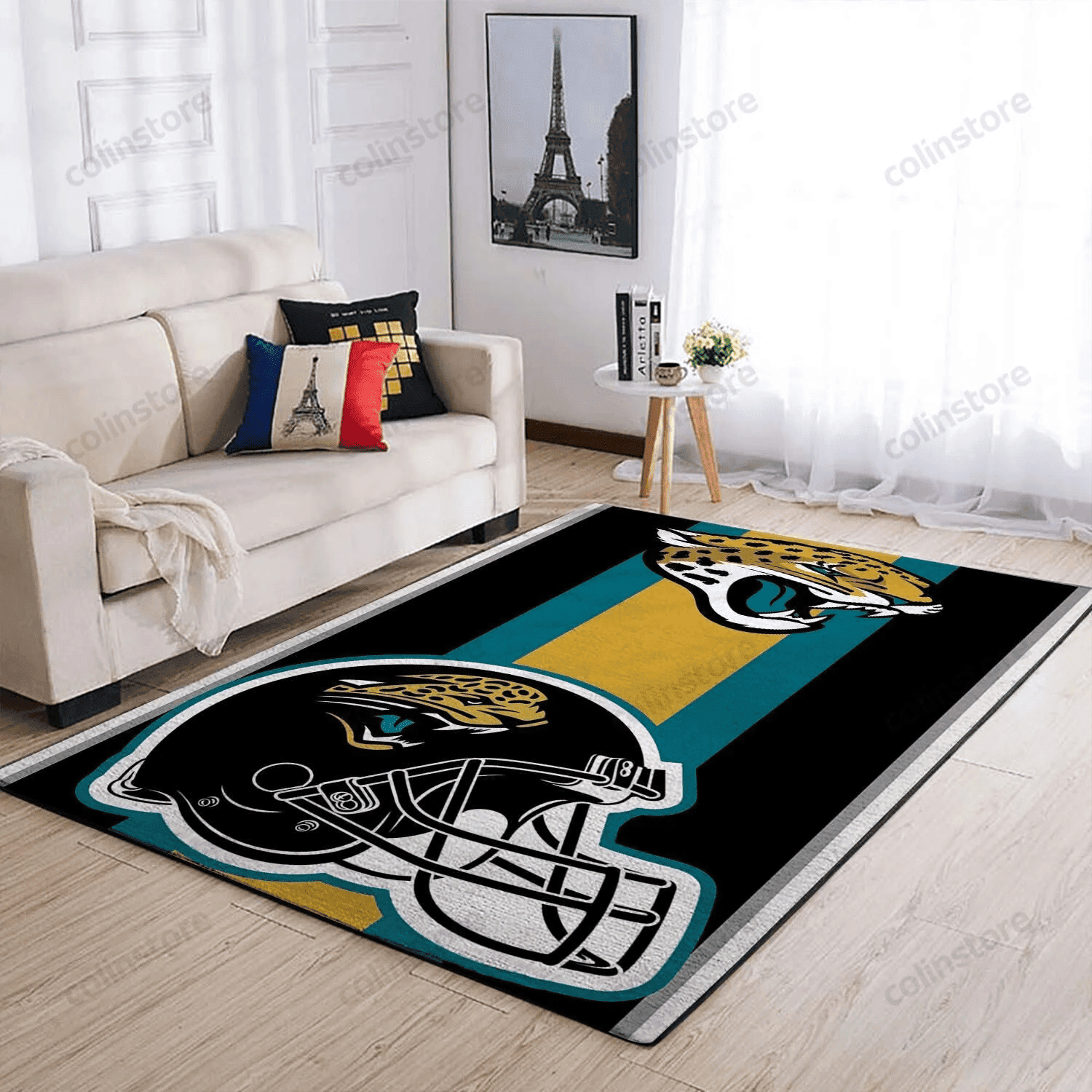 Jacksonville Jaguars Team Logo Helmet Nice Gift Rectangle Area Rug – Full Print Carpet For Living Room & Bedroom Home Decor