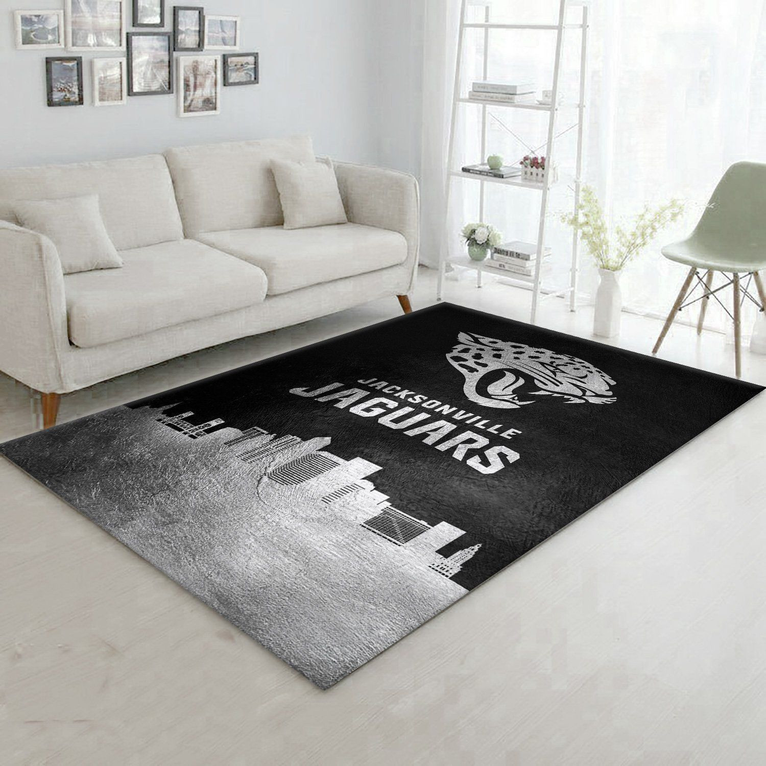 Jacksonville Jaguars Team Logos Rectangle Area Rug – Full Print Carpet For Living Room & Bedroom Home Decor