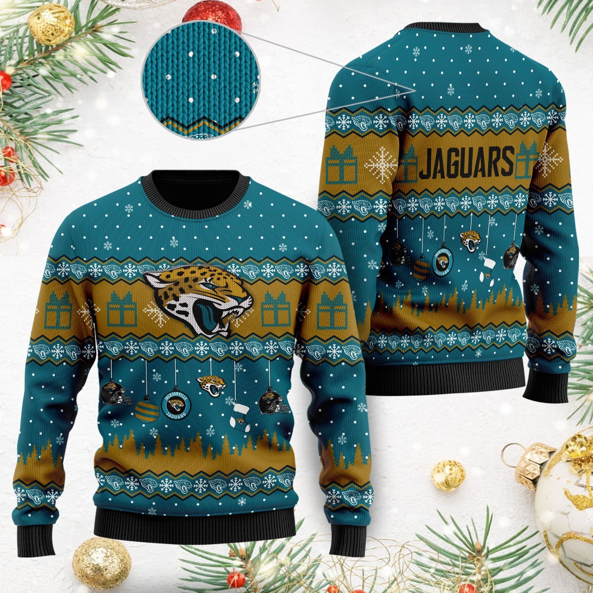 Jacksonville Jaguars Wool Logo Ugly Christmas Sweater NFL Fans On Xmas Days