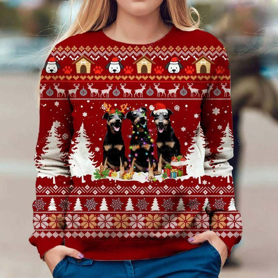 Jagdterrier Xmas Trees Ugly Christmas Sweater, Perfect Holiday Gift