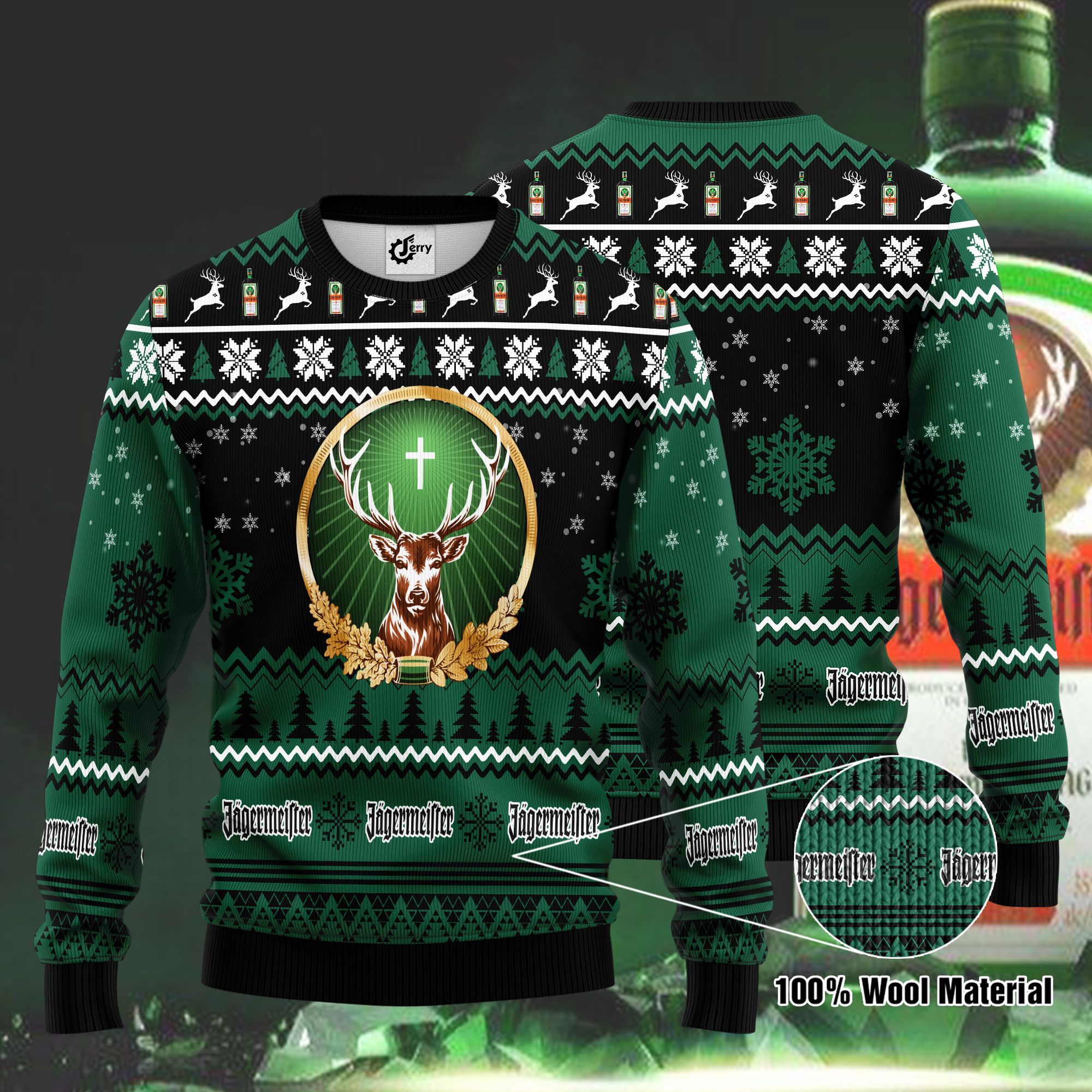 Jagermeister 3D Print Ugly Christmas Sweater, Hoodie, Zip Hoodie, Bomber Jacket