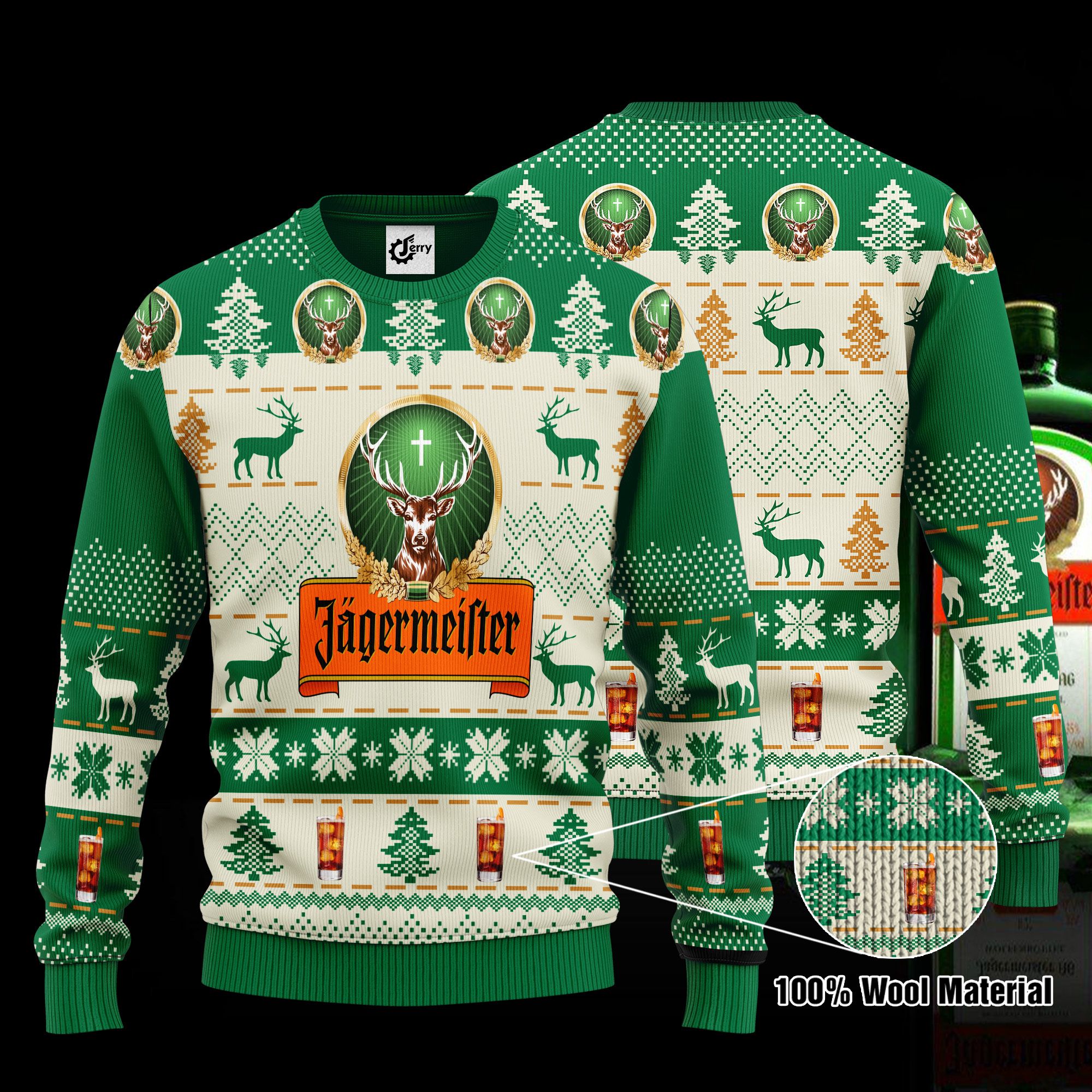 Jagermeister 3D Print Ugly Christmas Sweater, Hoodie, Zip Hoodie, Bomber Jacket