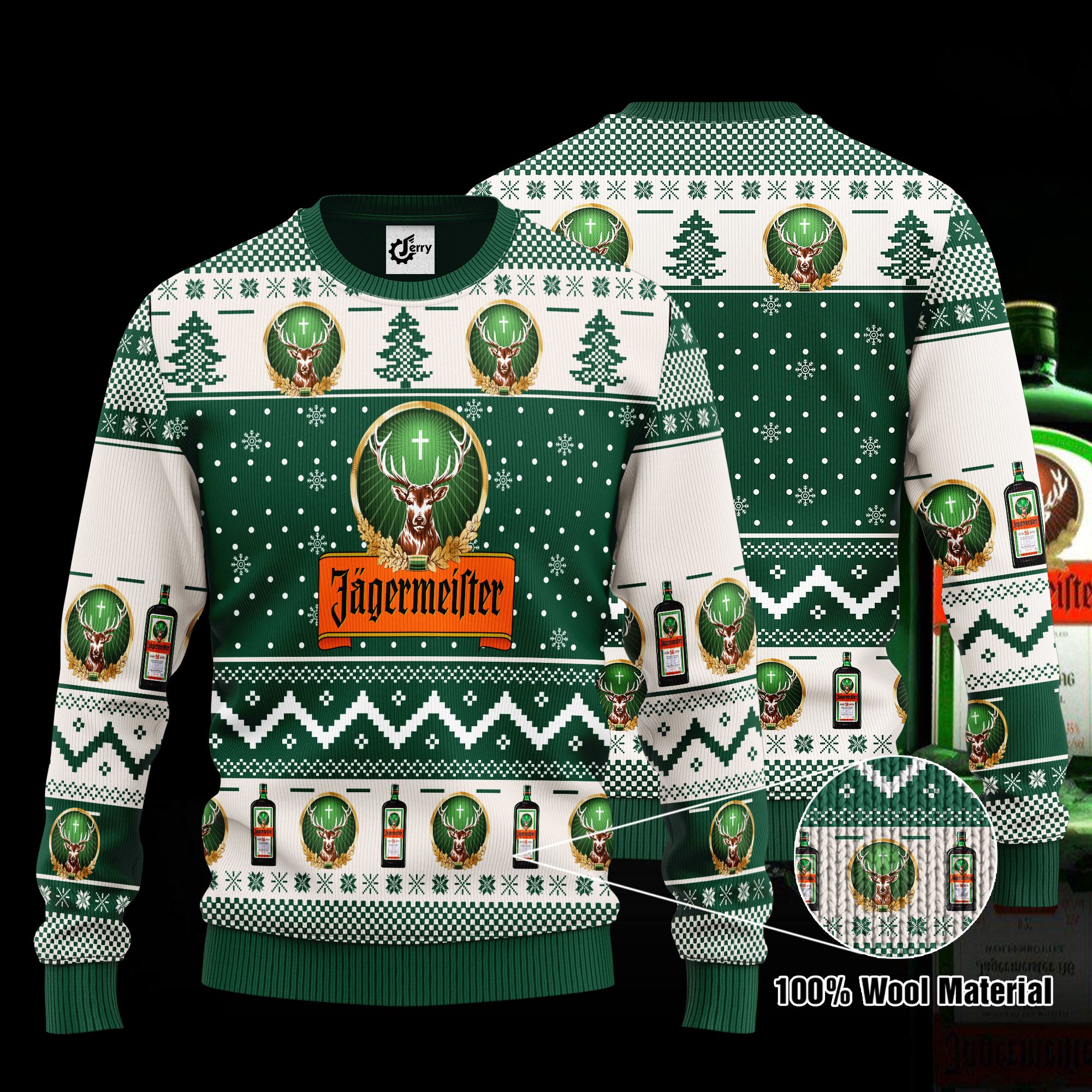 Jagermeister 3D Print Ugly Christmas Sweater, Hoodie, Zip Hoodie, Bomber Jacket