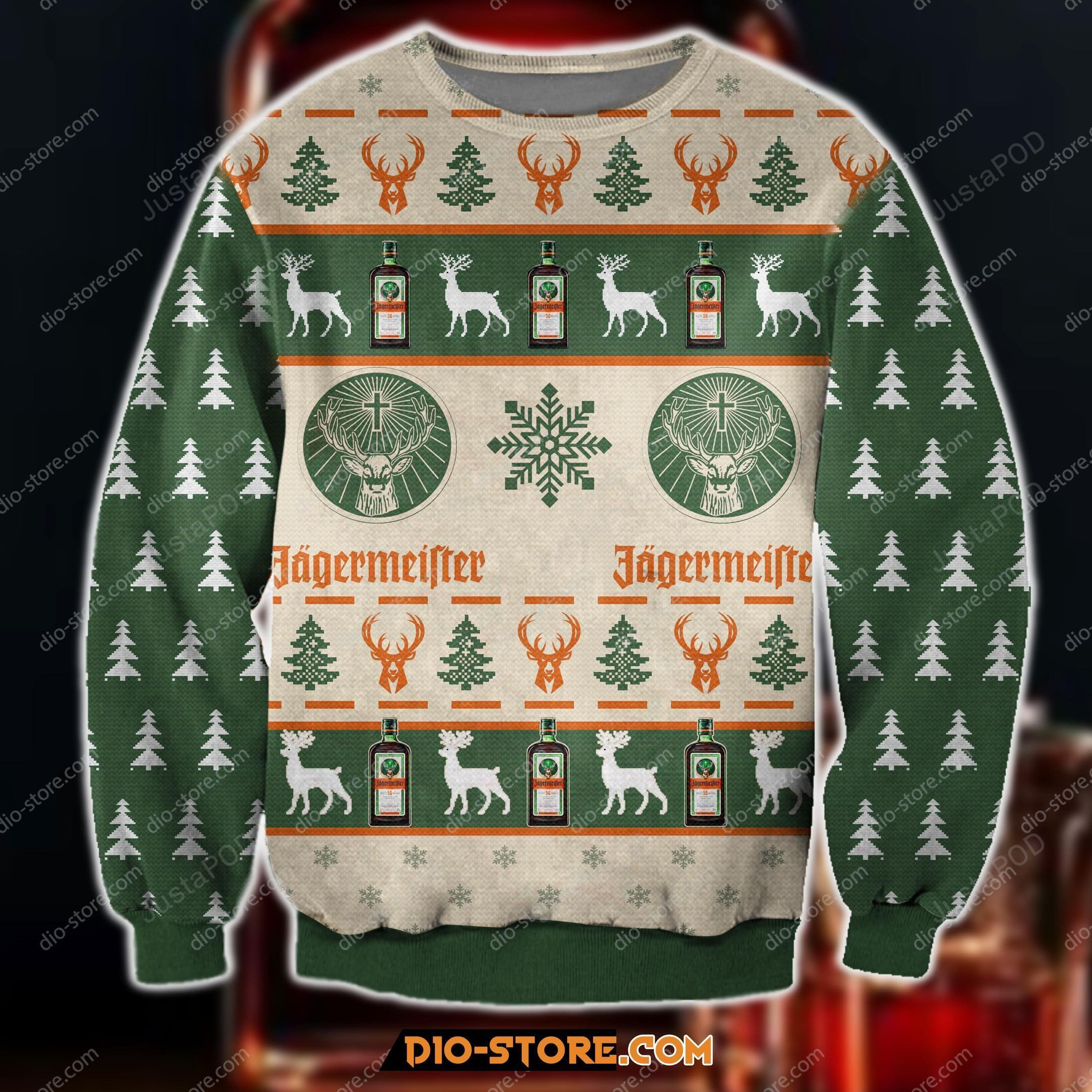 Jagermeister Knitting Pattern Ugly Christmas Sweater, Perfect Holiday Gift