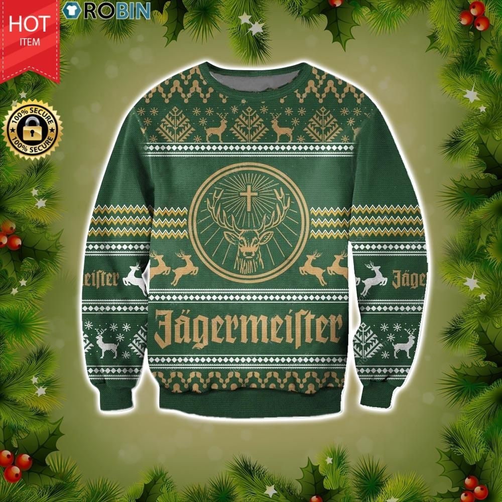 Jagermeister Ugly Knitted Ugly Christmas Sweater