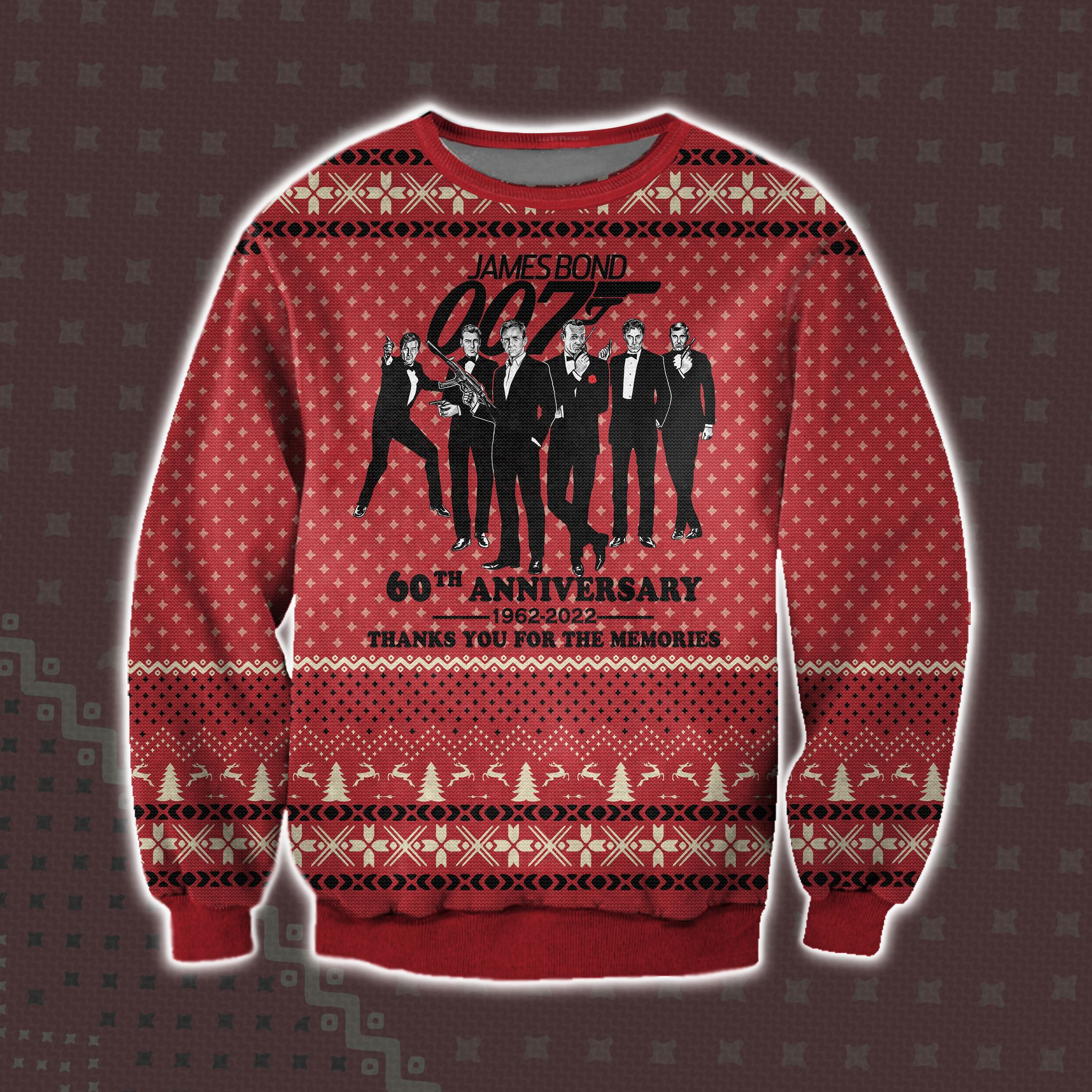James Bond 60Th Anniversary Ugly Christmas Sweater