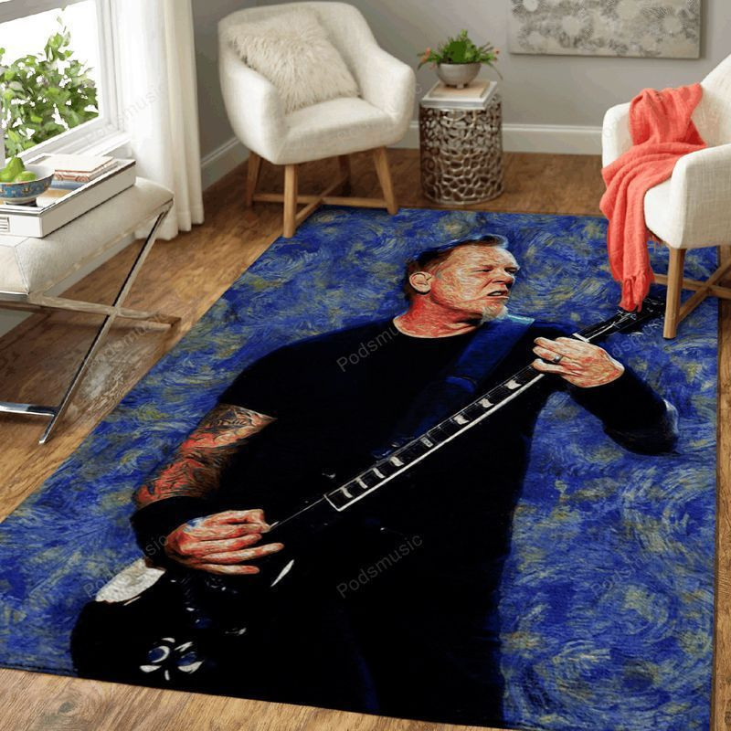 James Hetfield Music Paint Art Rectangle Area Rug – Full Print Carpet For Living Room & Bedroom Home Decor