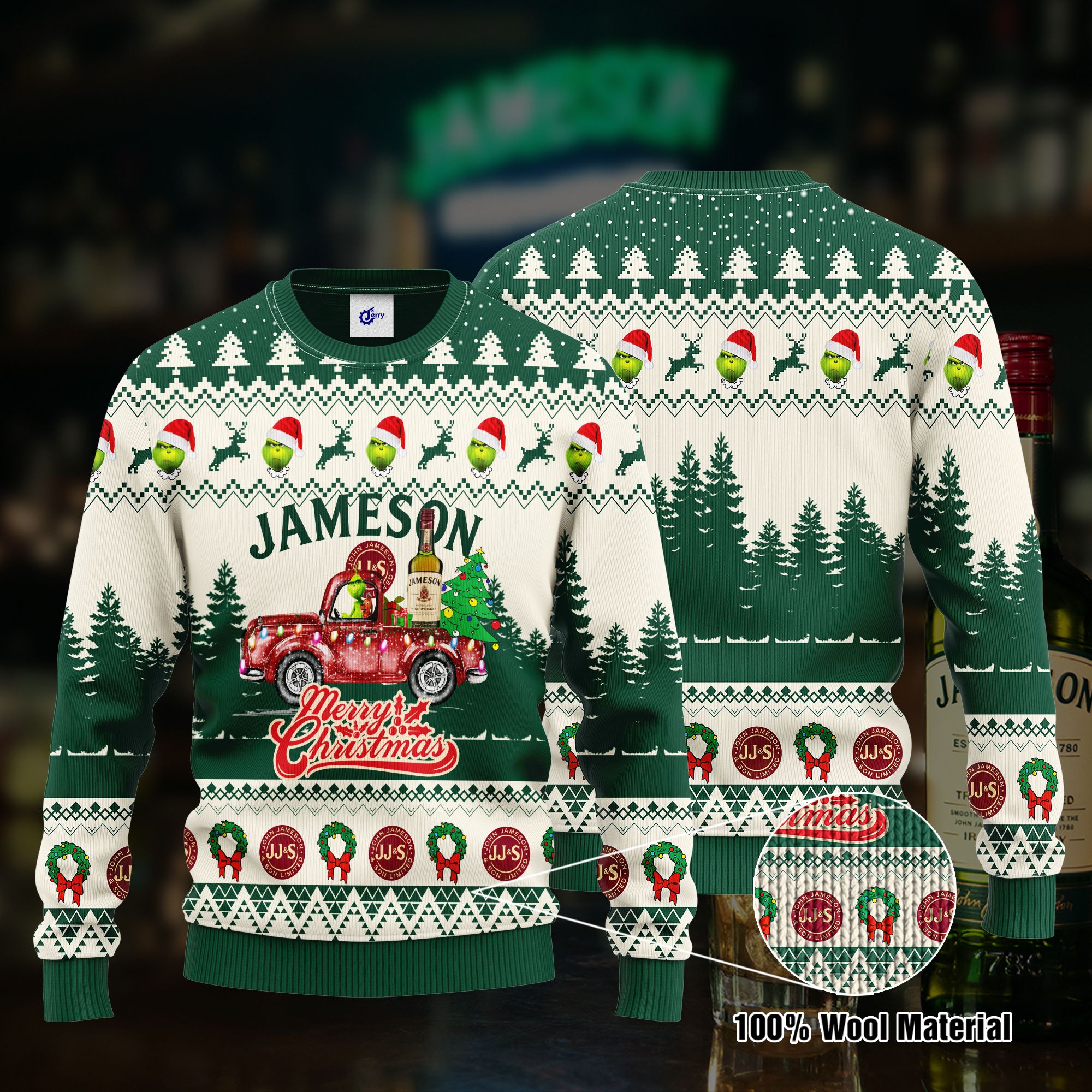 Jameson Grinch Merry Christmas Ugly Christmas Sweater, Hoodie, Zip Hoodie, Bomber Jacket