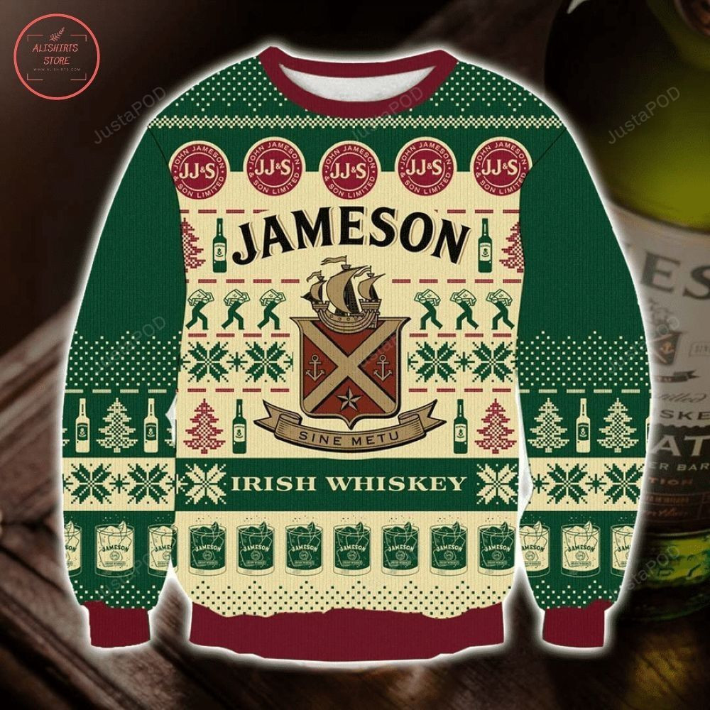 Jameson Irish Whiskey Ugly Christmas Sweater, Perfect Holiday Gift