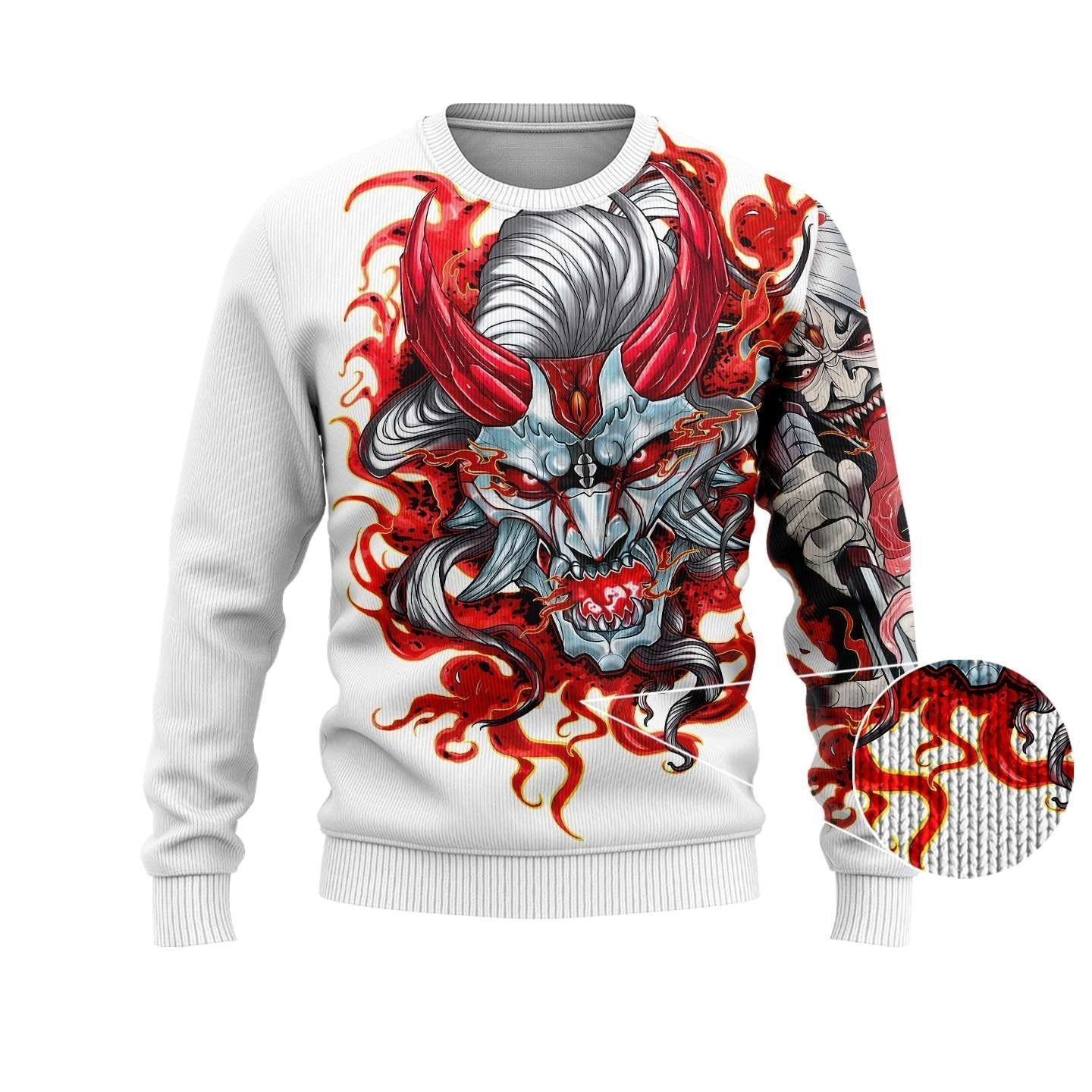 Japan Art Tattoo Ugly Christmas Sweater, Perfect Holiday Gift