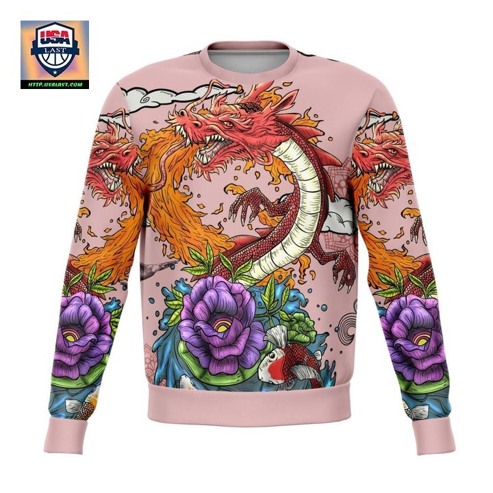 Japanese Dragon Tattoo Style Jumper Unisex 3D Ugly Christmas Sweater