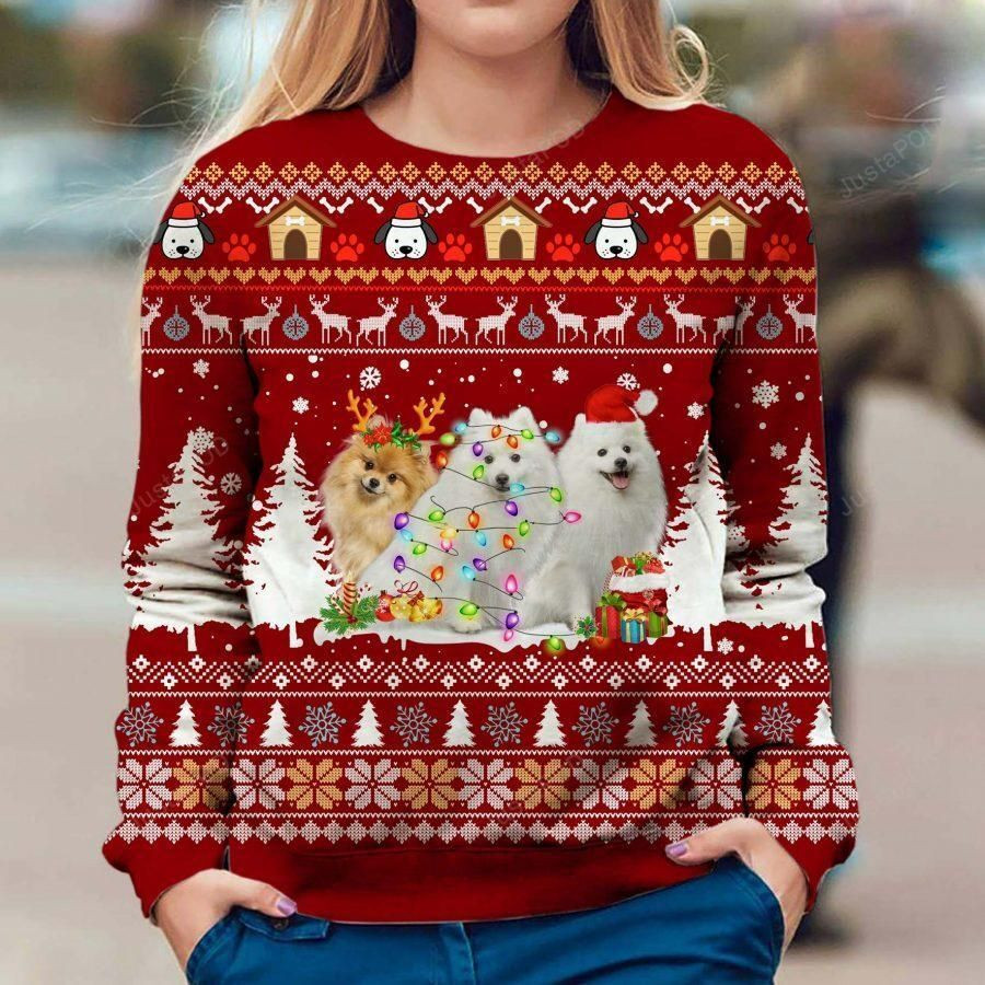 Japanese Spitz Ugly Christmas Sweater, Perfect Holiday Gift