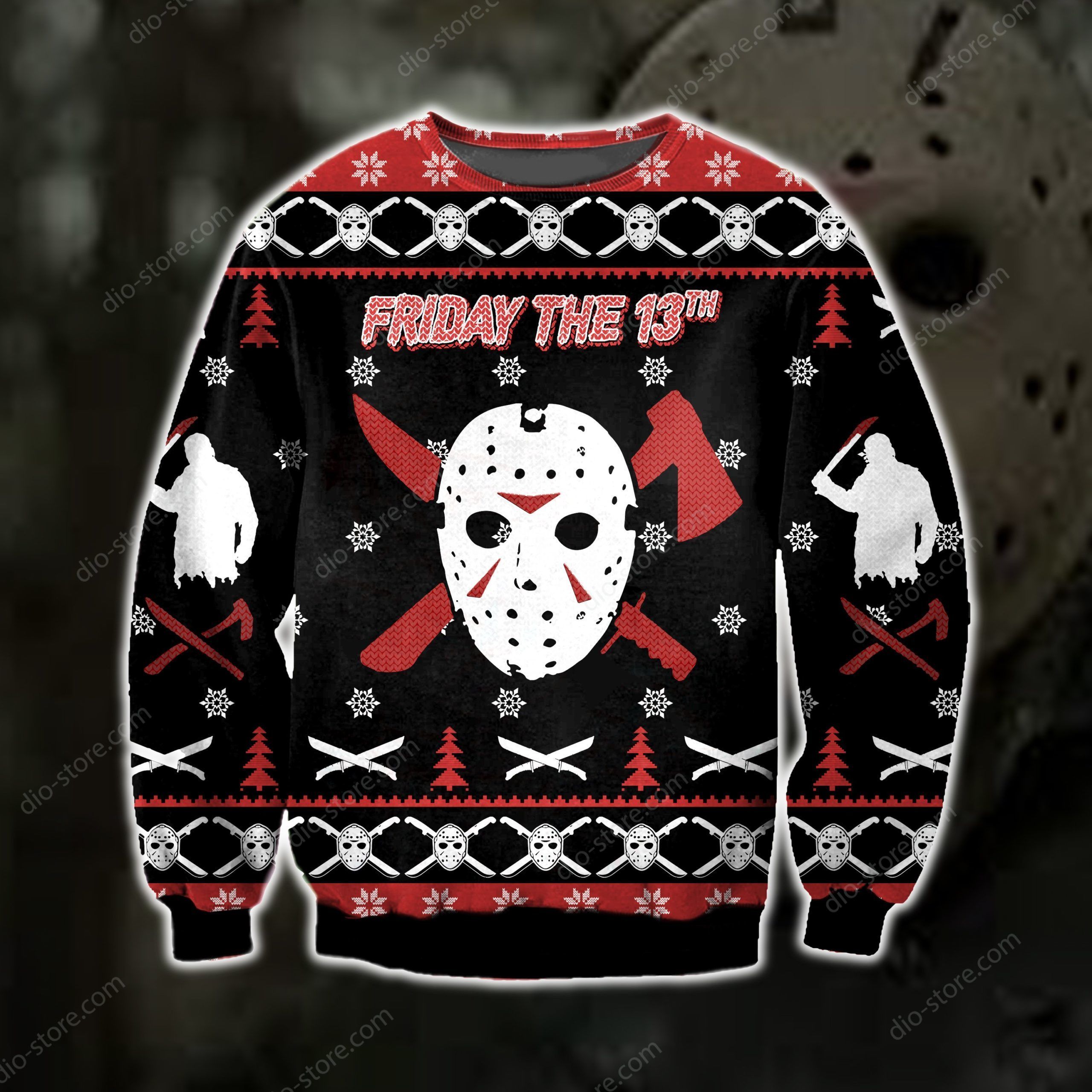 Jason- Friday The 13Th Knitting Pattern 3D Print Ugly Sweater