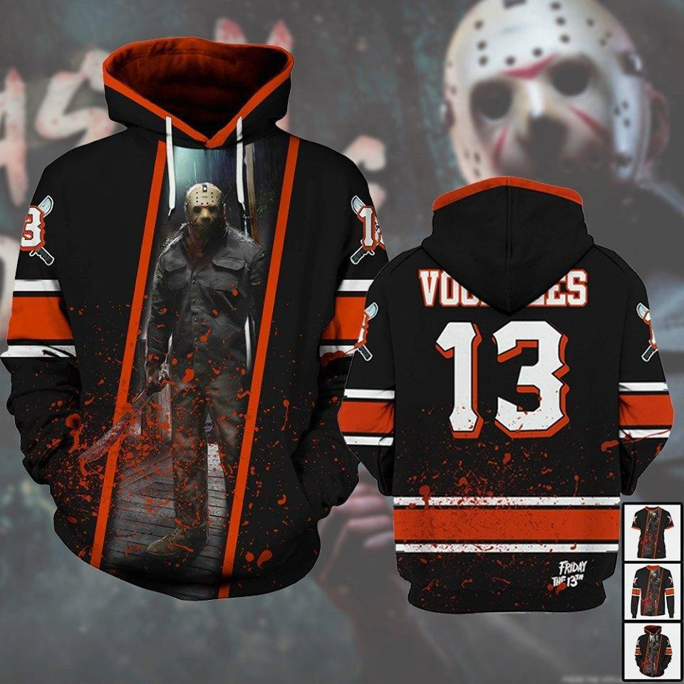 Jason Voorhees Friday The 13th Halloween Horror Art 3D All Over Print Hoodie & Zip Hoodie