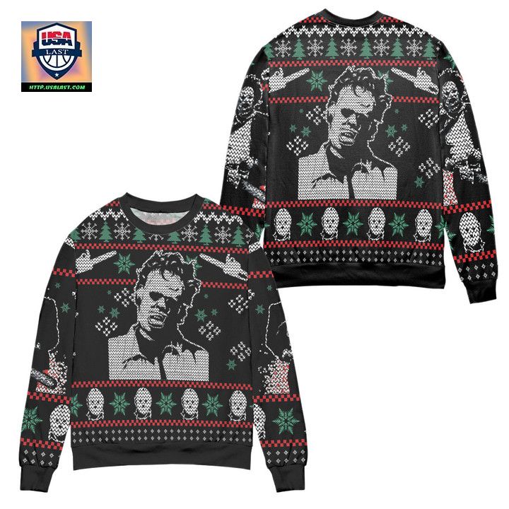 Jason Voorhees Mask Pattern Friday the 13th Ugly Christmas Sweater