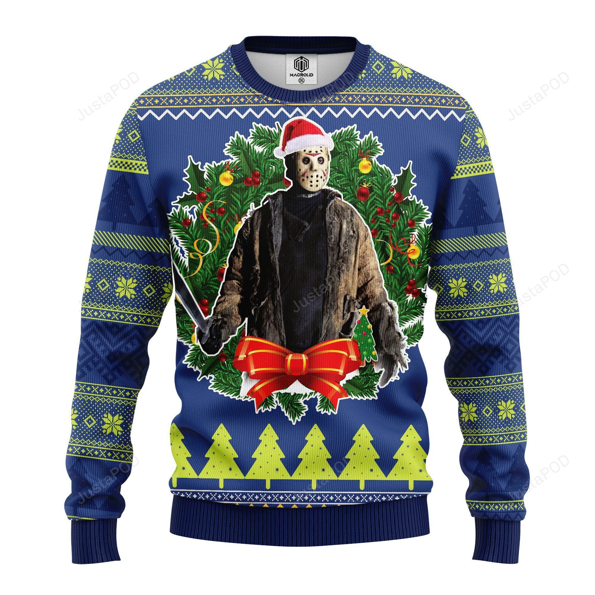Jason Woorhees Ugly Christmas Sweater, Perfect Holiday Gift